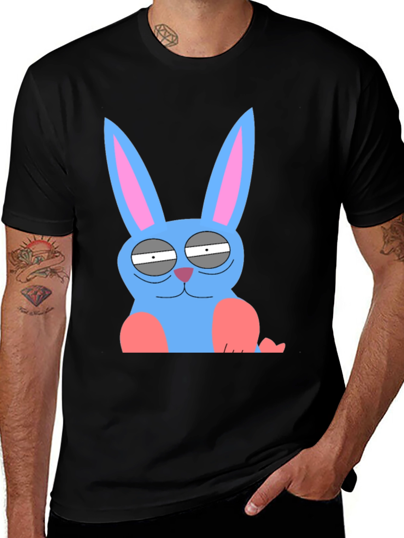 Funny Blue Bunny Graphic Tee