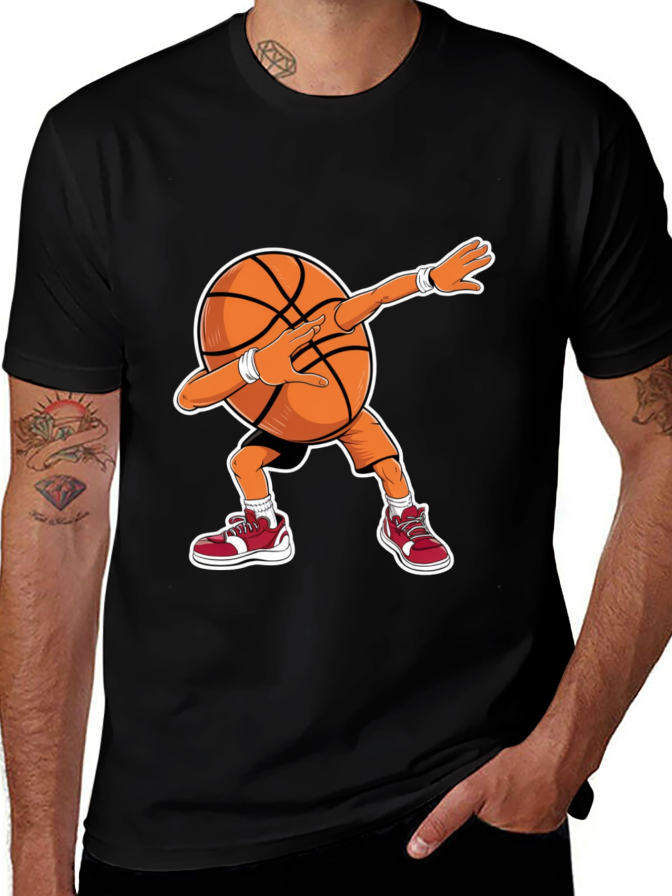 Variant 12 of Dabbing Basketball Graphic Tee