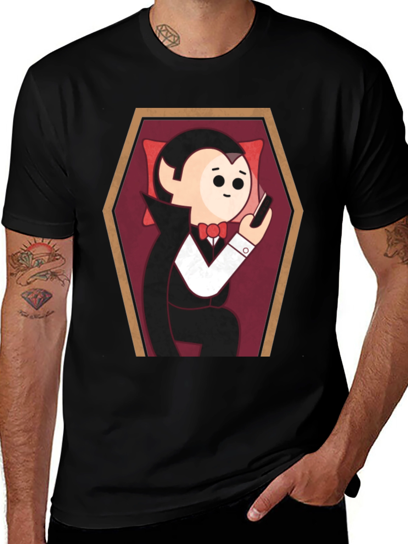 Variant 22 of Cartoon Vampire in Coffin T-Shirt