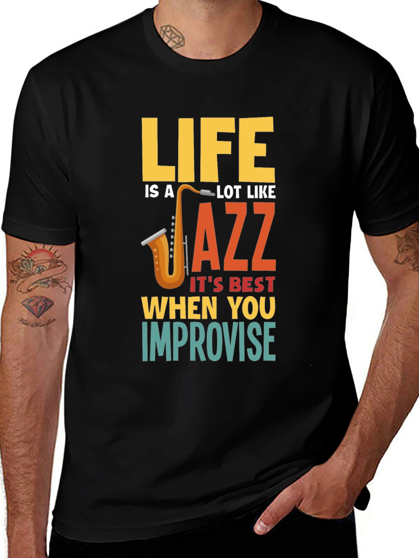 Variant 22 of Life is Jazz T-Shirt - Improvise Tee