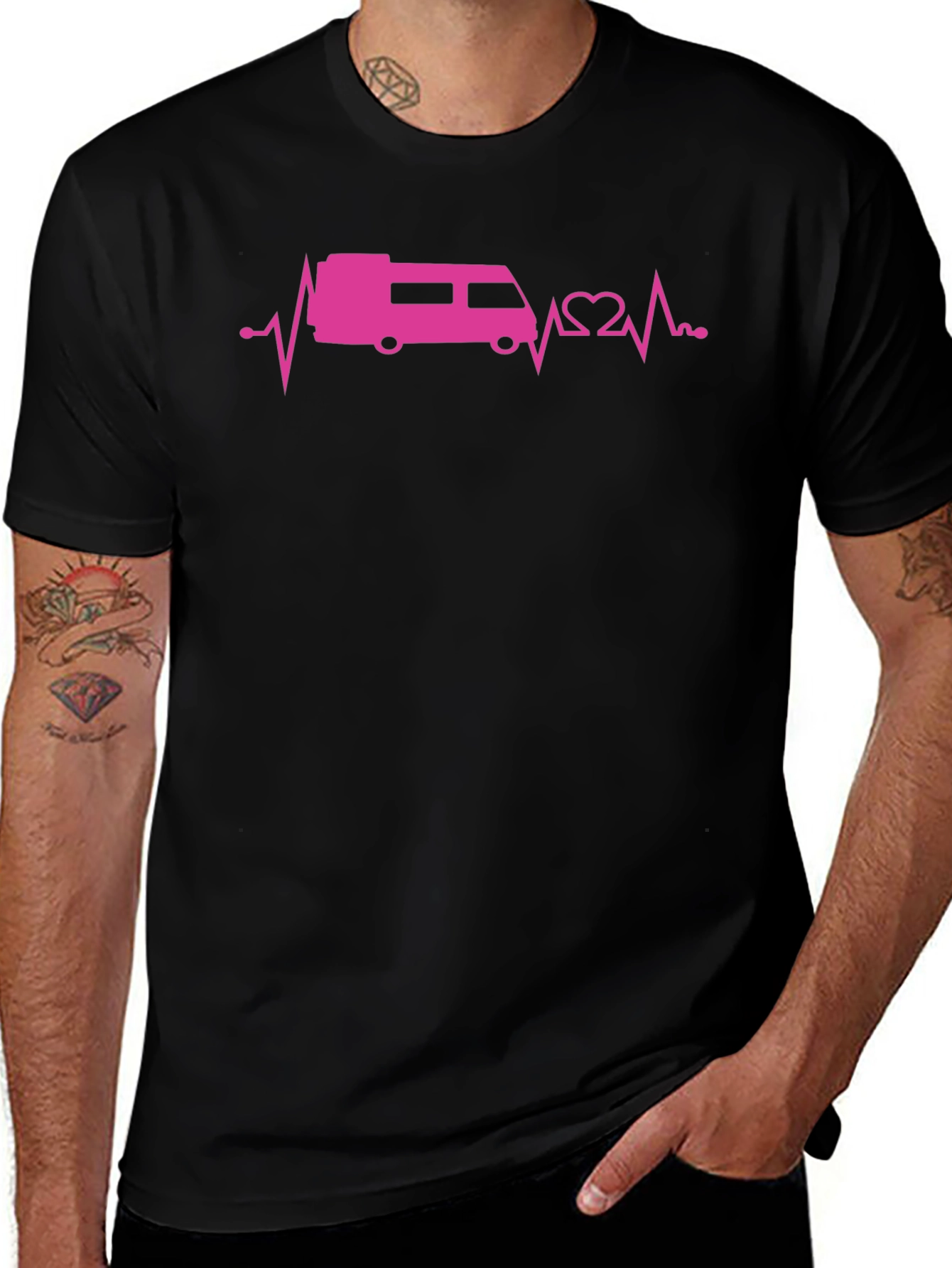 RV Heartbeat T-Shirt - Black Graphic Tee