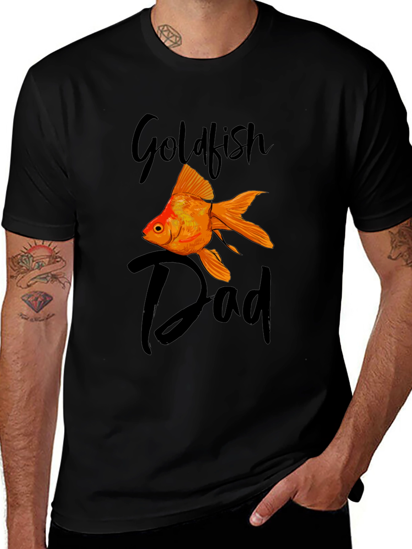 Variant 7 of Goldfish Dad Graphic Tee - Perfect for Fish Lovers!