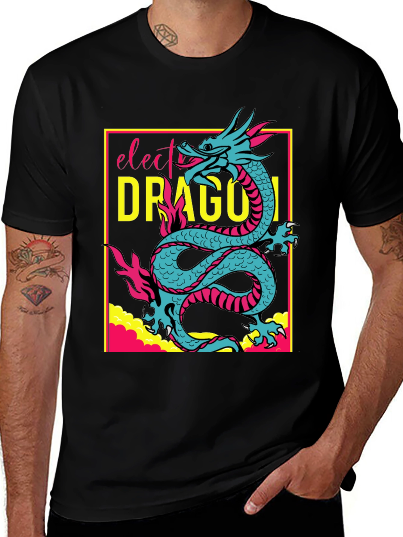 Variant 15 of Electric Dragon Graphic T-Shirt - Bold & Unique Design