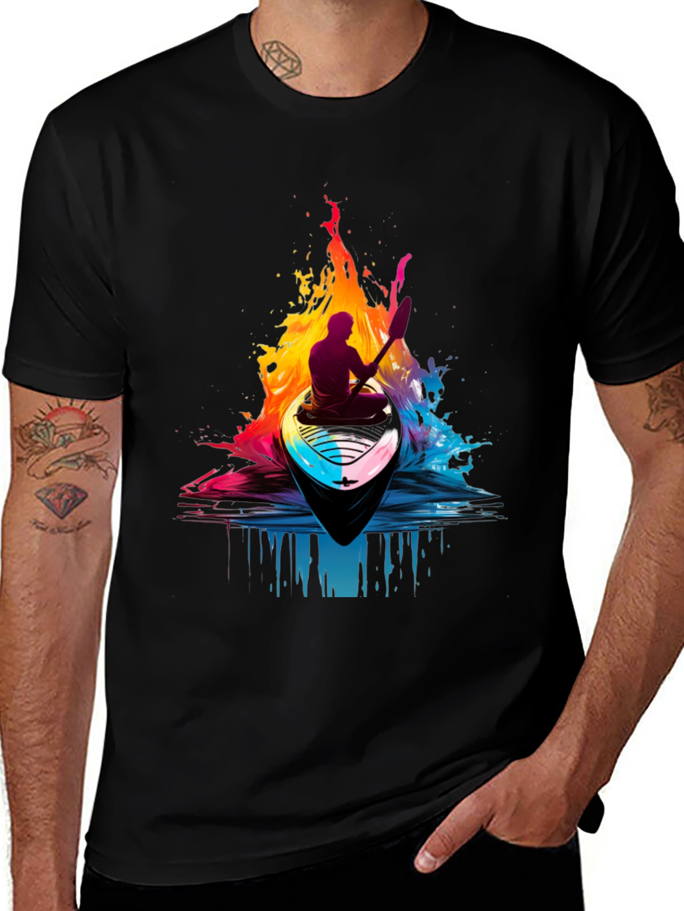 Variant 24 of Kayak Splash Graphic Tee - Colorful Watersport Shirt