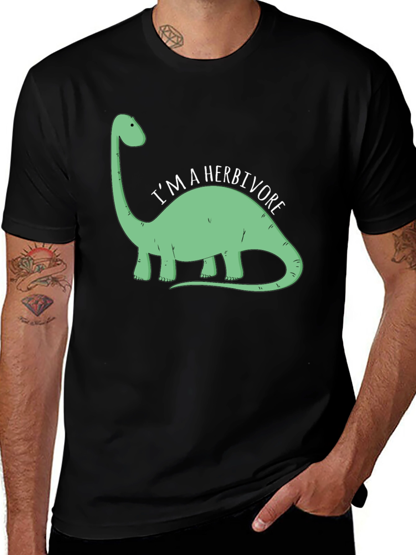 Variant 10 of Herbivore Dinosaur Graphic Tee - Black