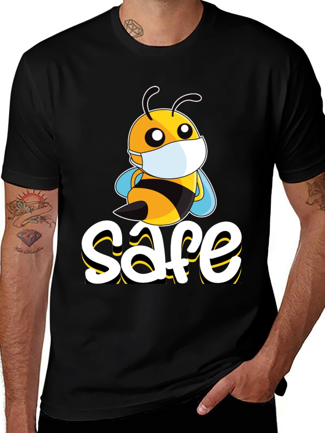 Variant 13 of Bee Safe Graphic T-Shirt