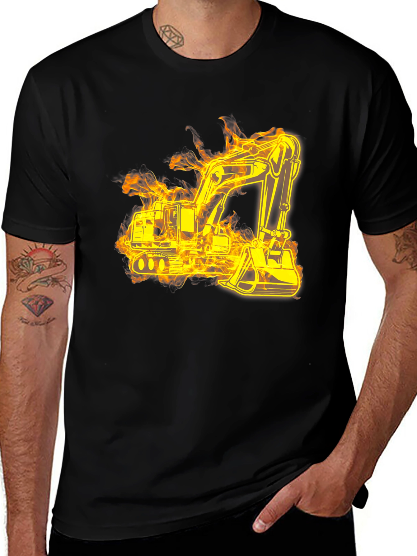 Variant 12 of Fiery Excavator Black T-Shirt