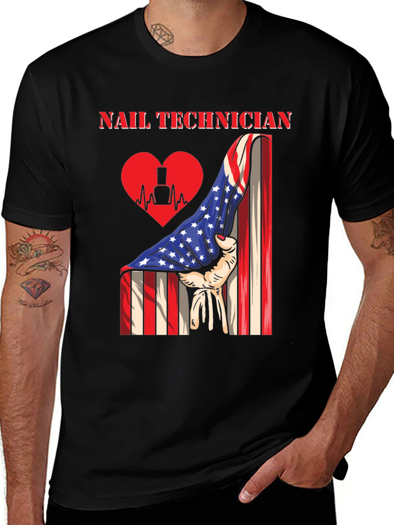Nail Technician Patriotic T-Shirt