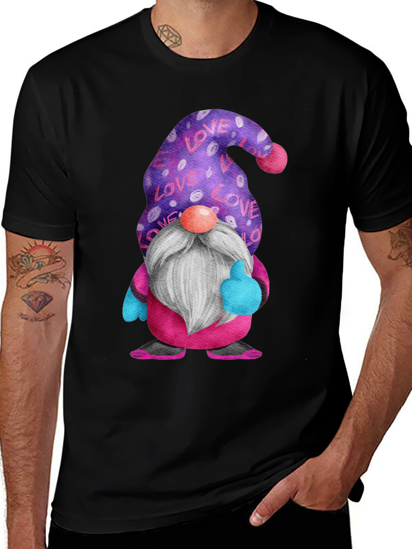 Variant 9 of Love Gnome Graphic Tee - Fun Valentine's Day Apparel