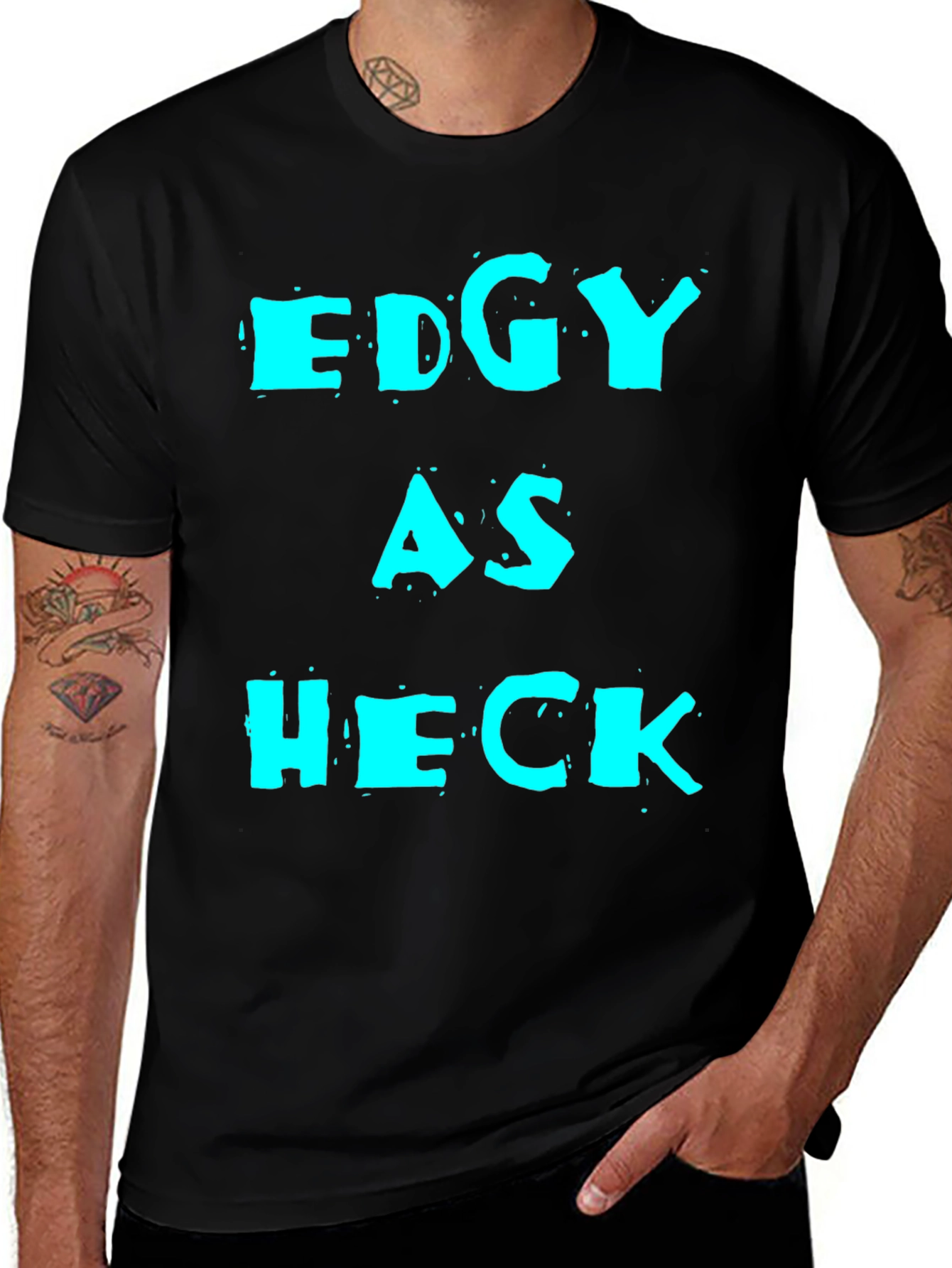 Variant 11 of Edgy As Heck Graphic Tee - Men's Black T-Shirt