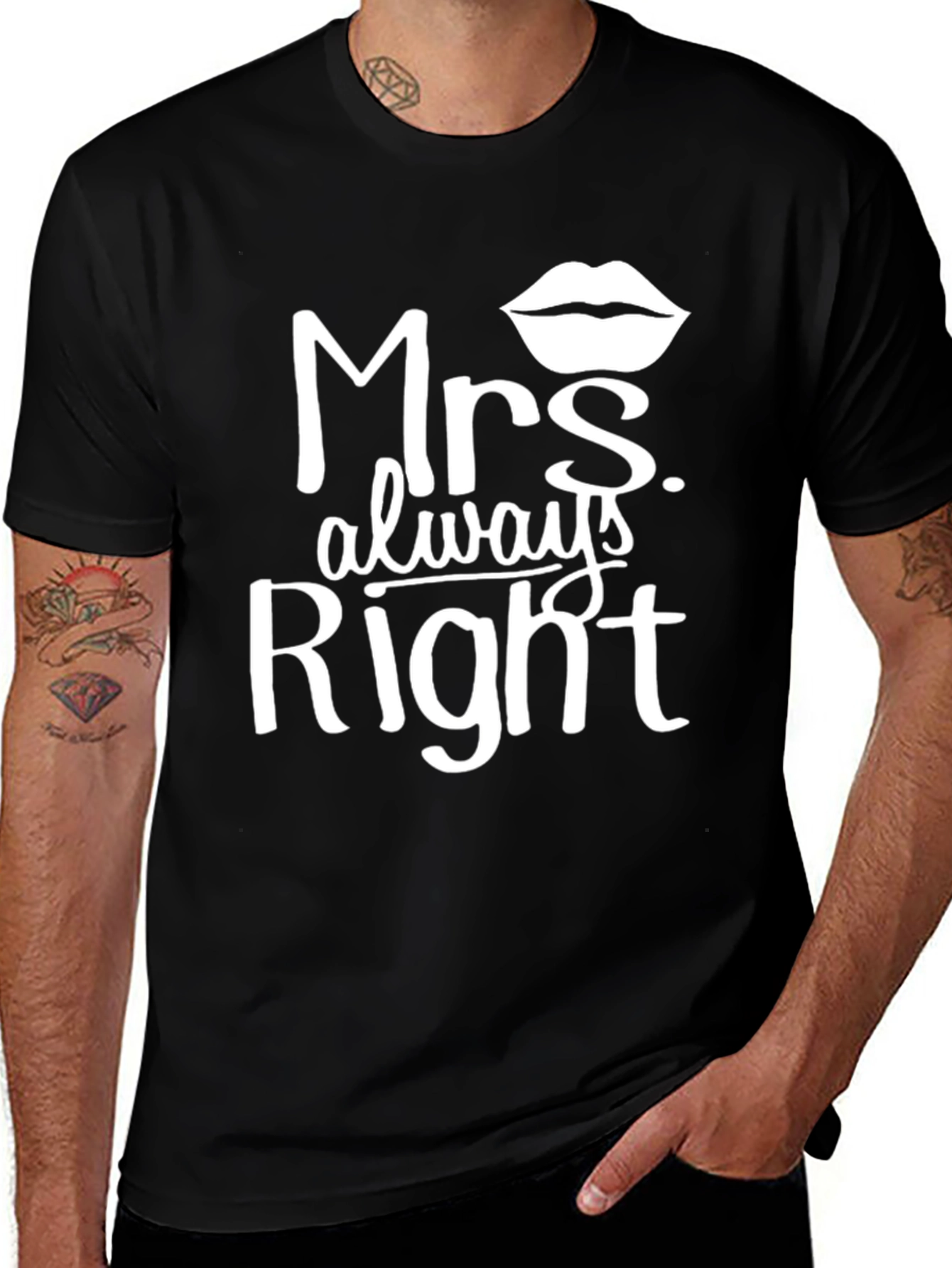 Variant 11 of Mrs. Always Right Graphic Tee - Black