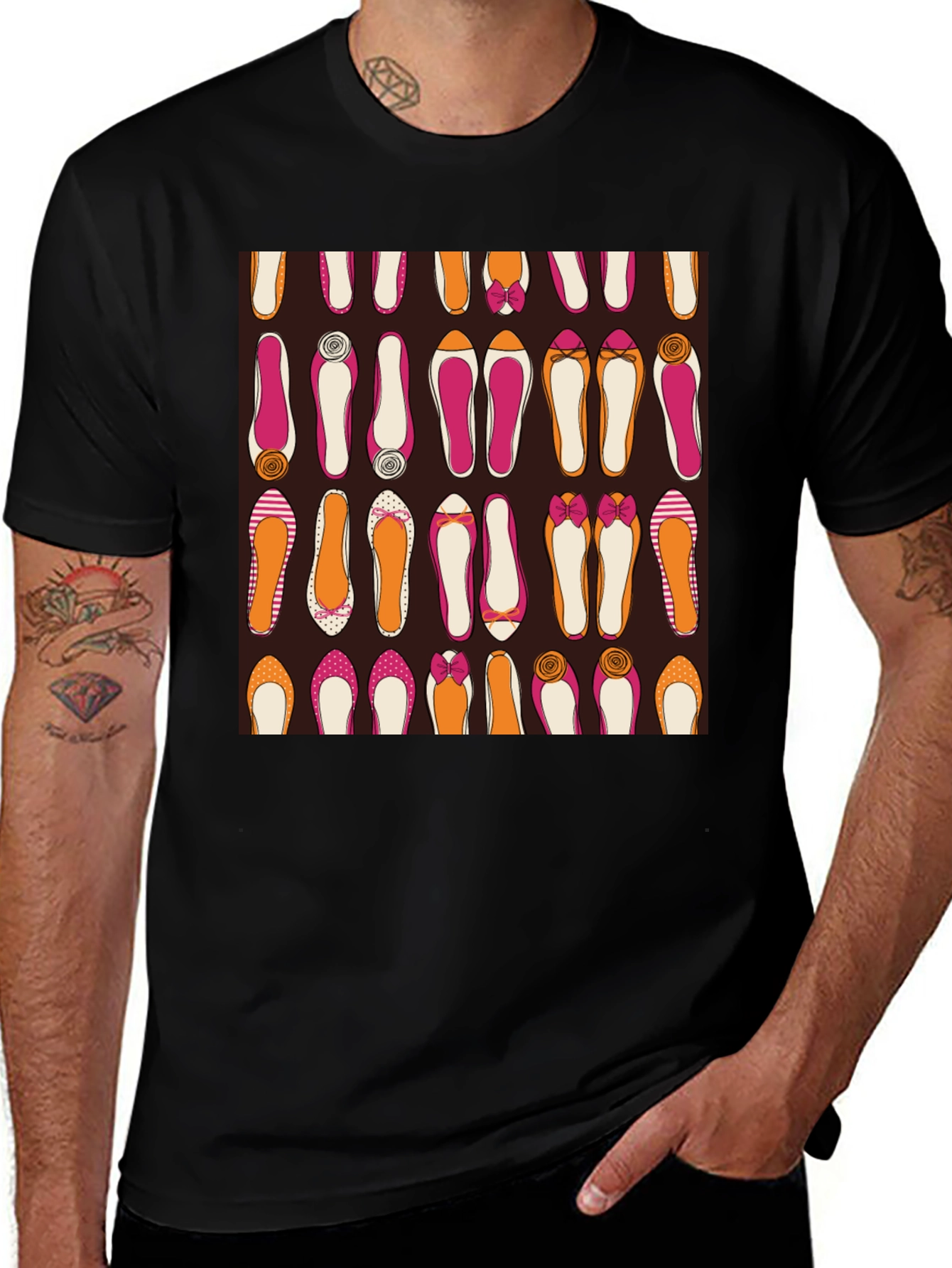 Variant 7 of Stylish Shoes Pattern Graphic Tee