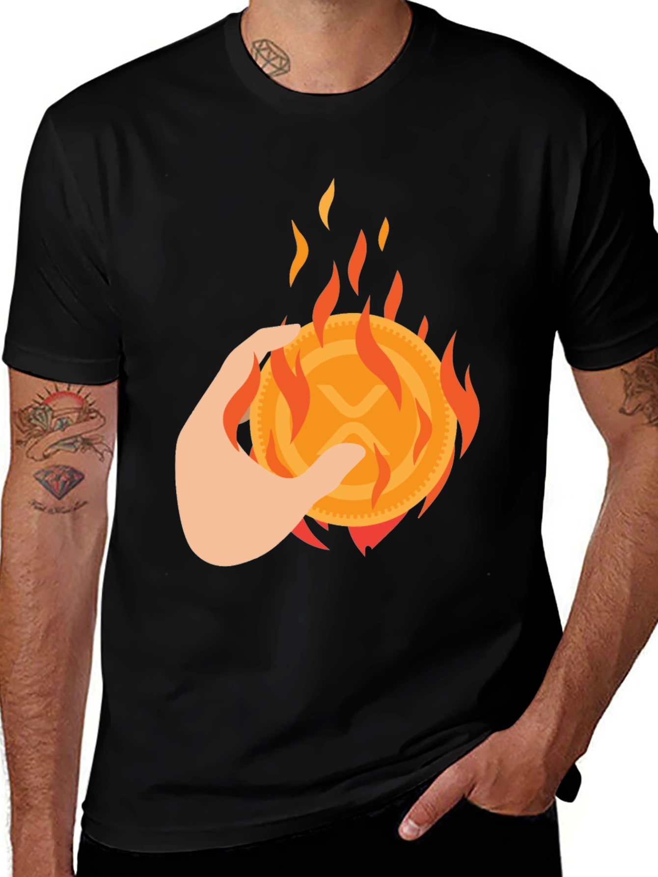 Variant 28 of Burning XRP Crypto T-Shirt