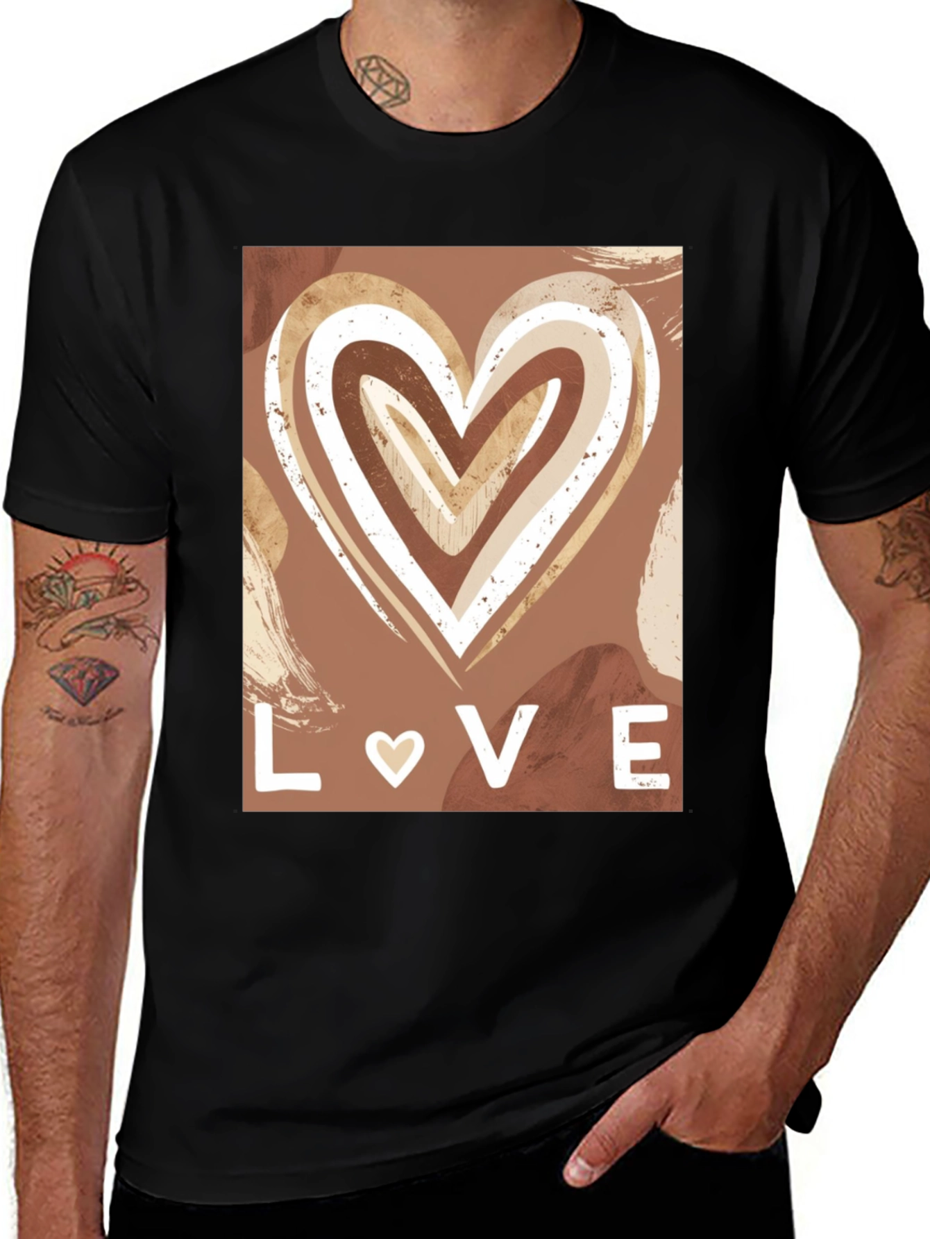 Variant 19 of Boho Heart Love Graphic Tee - Stylish Casual Shirt