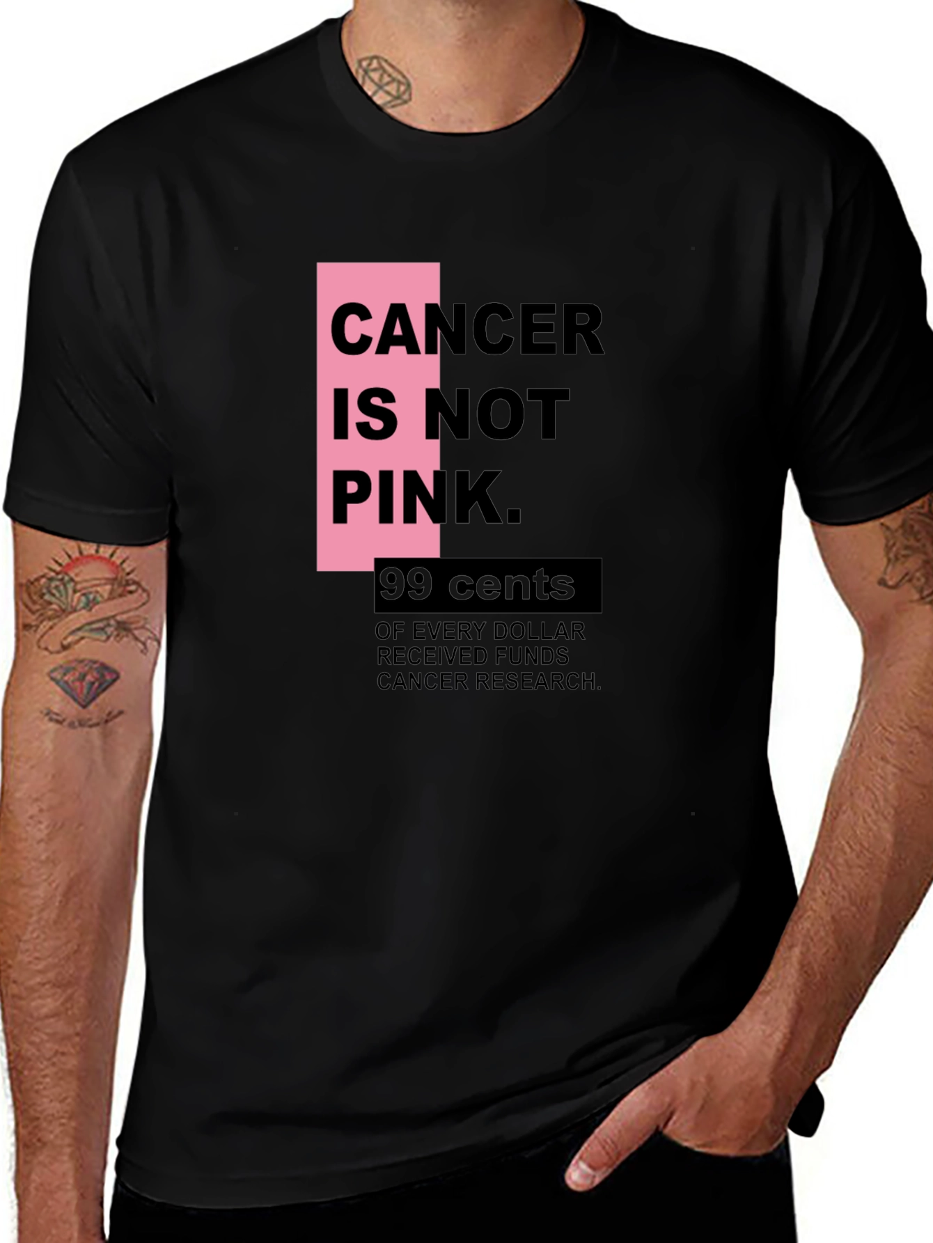 Variant 27 of Cancer Awareness T-Shirt - "Cancer is Not Pink"