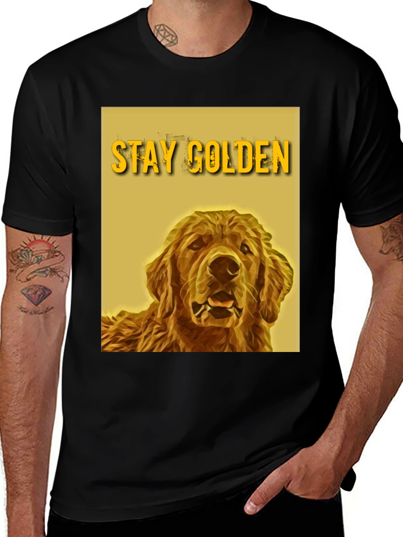 Variant 26 of Stay Golden Graphic Tee - Dog Lover's T-Shirt