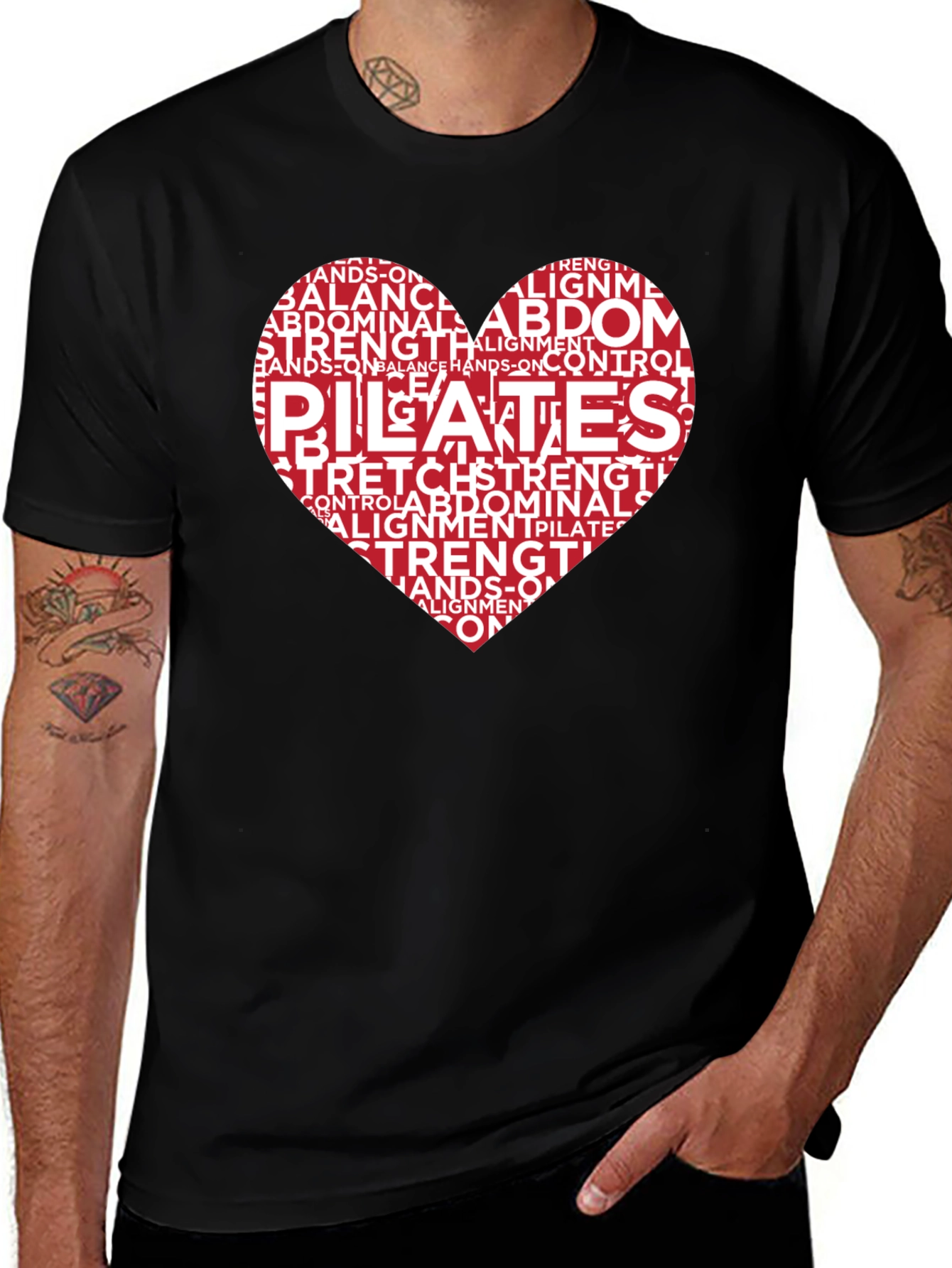 Variant 21 of Pilates Heart Word Art Graphic T-Shirt