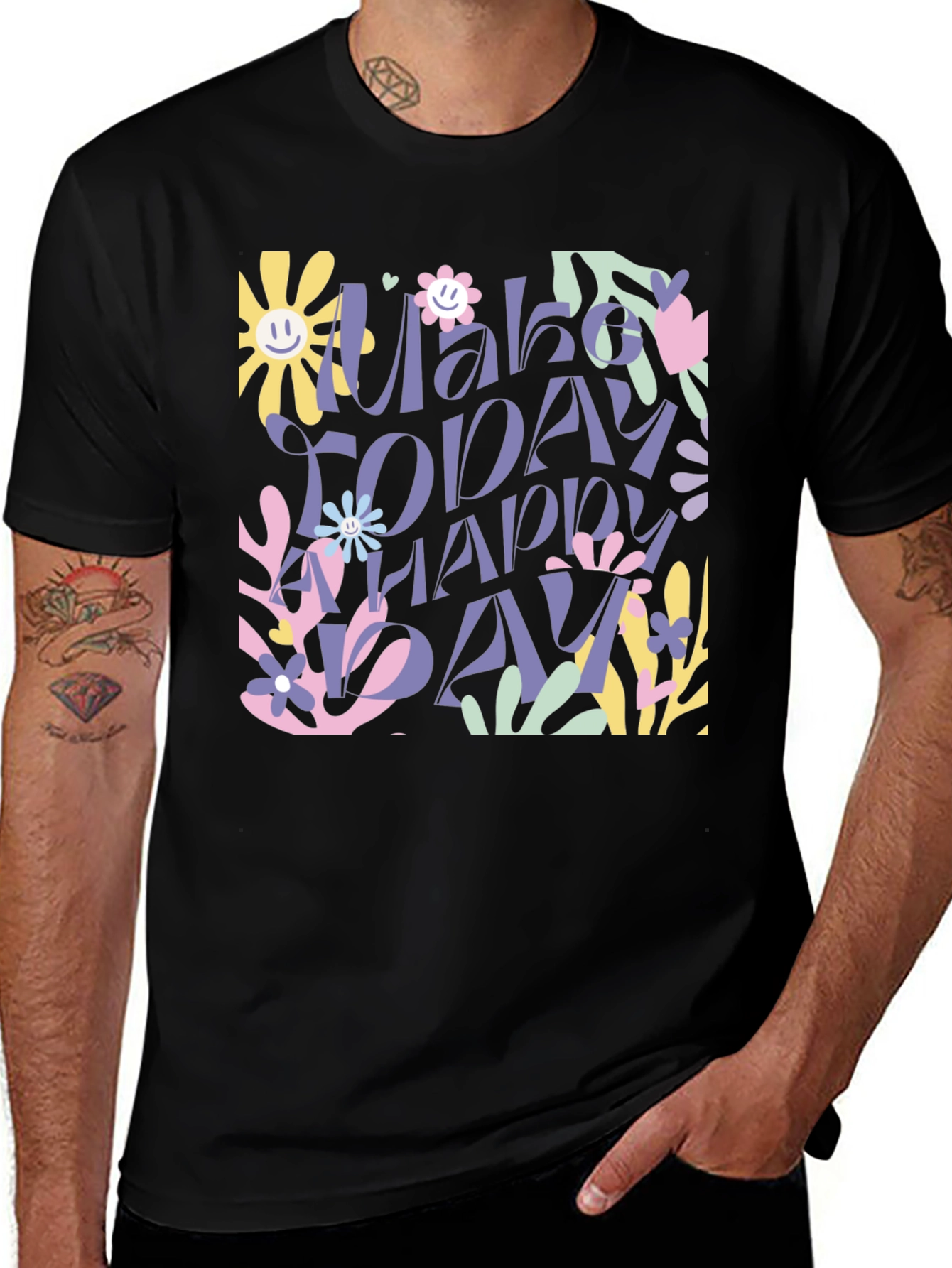 Variant 25 of Make Today a Happy Day T-Shirt - Trendy Graphic Tee