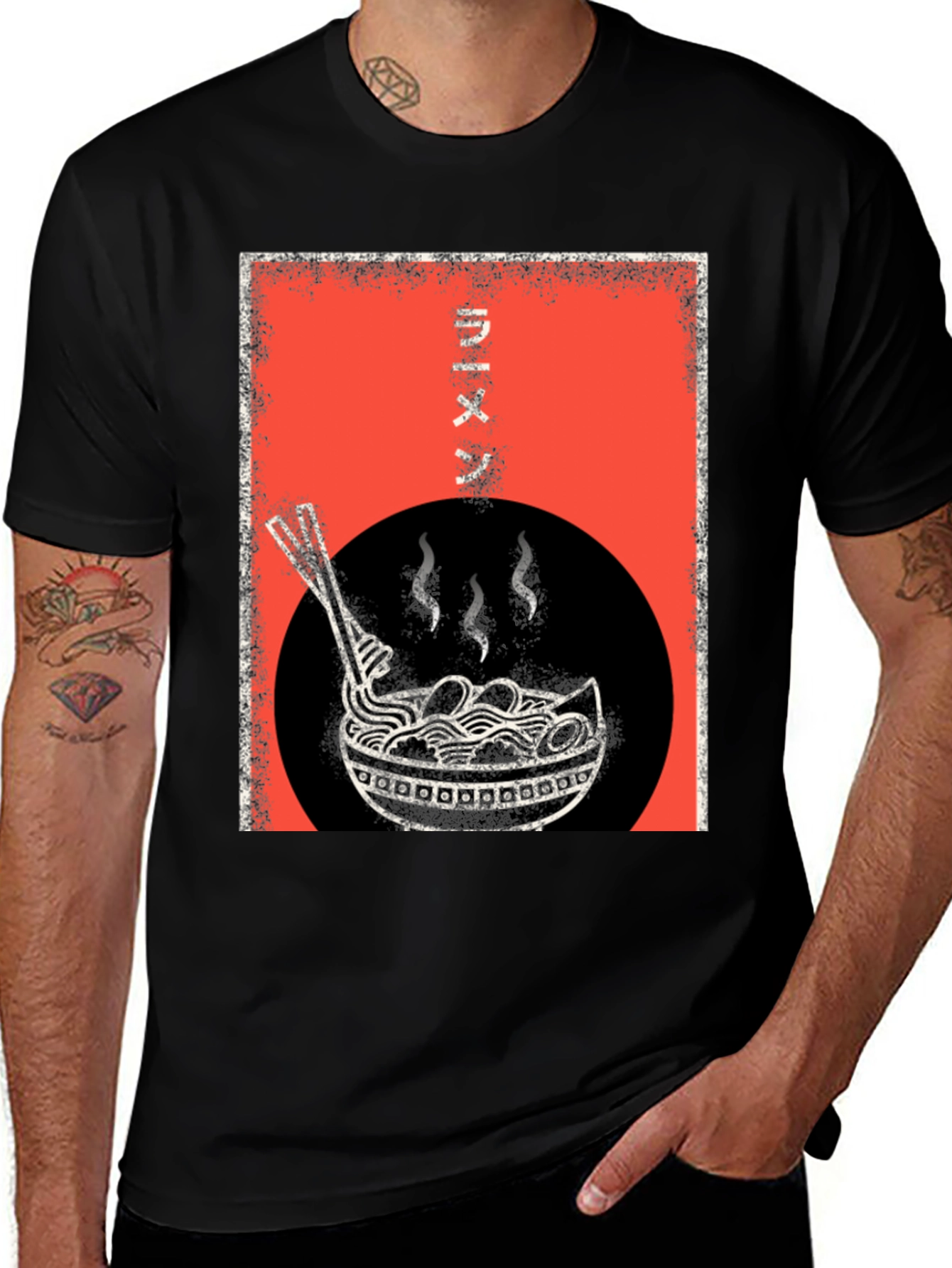 Black Ramen Bowl Graphic Tee - Stylish and Unique T-Shirt main image