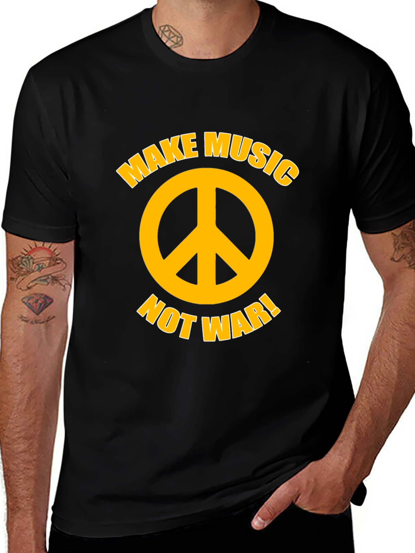 Variant 12 of Make Music Not War T-Shirt Peace Sign Tee