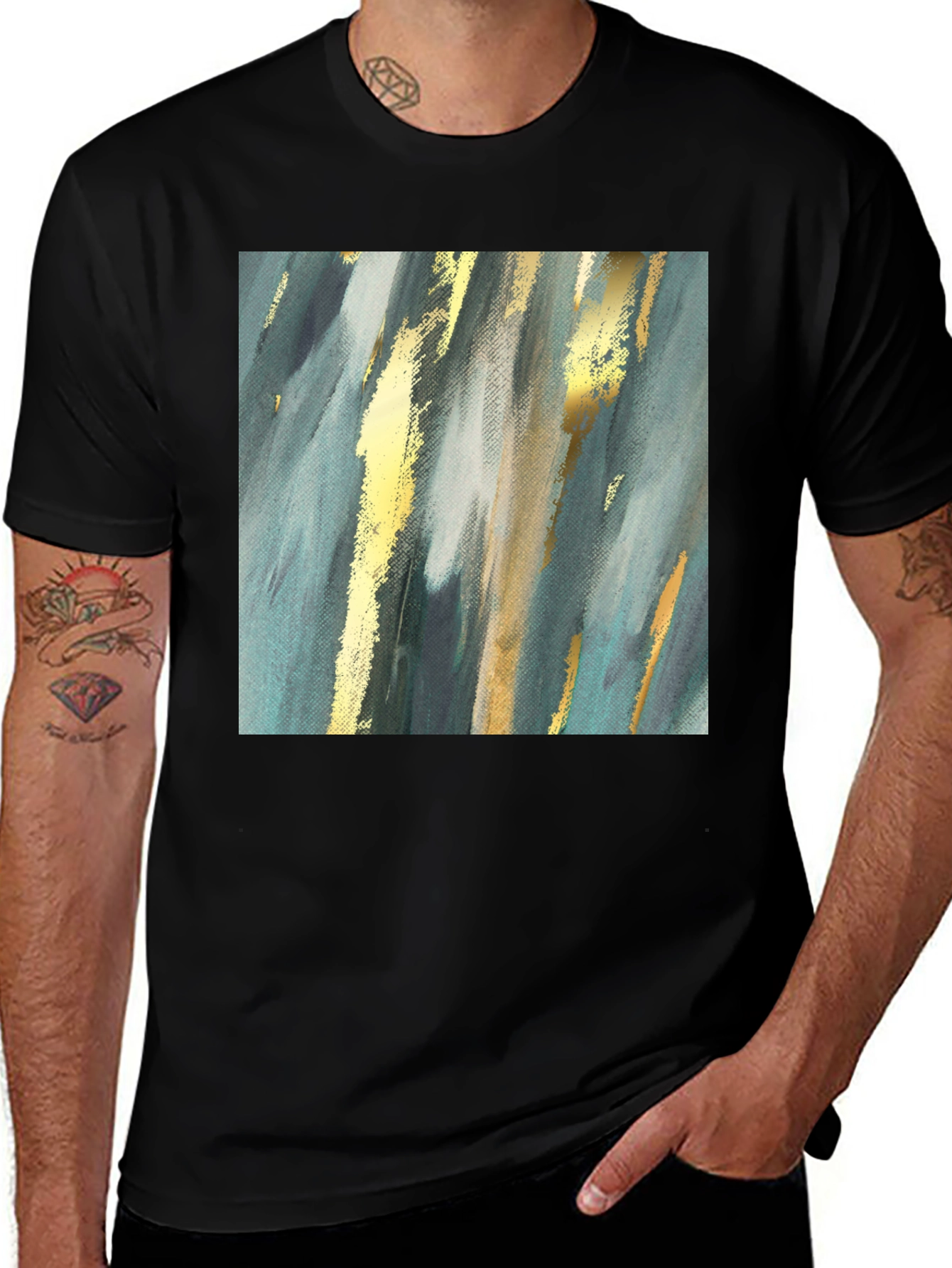 Variant 24 of Abstract Gold Stroke T-Shirt