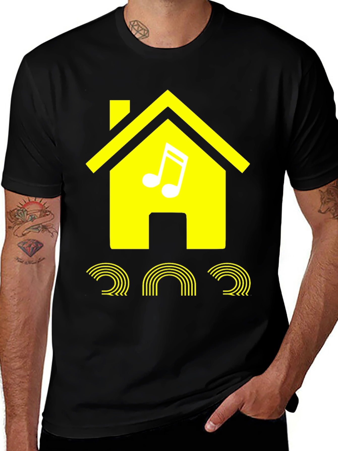 Variant 24 of House Music Graphic Tee - Stylish Black Cotton T-Shirt