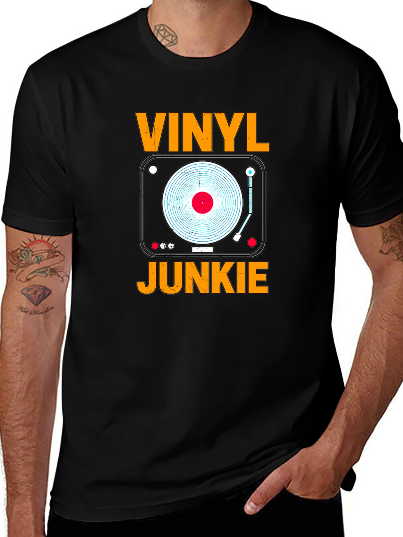 Variant 15 of Vinyl Junkie Black Graphic T-Shirt