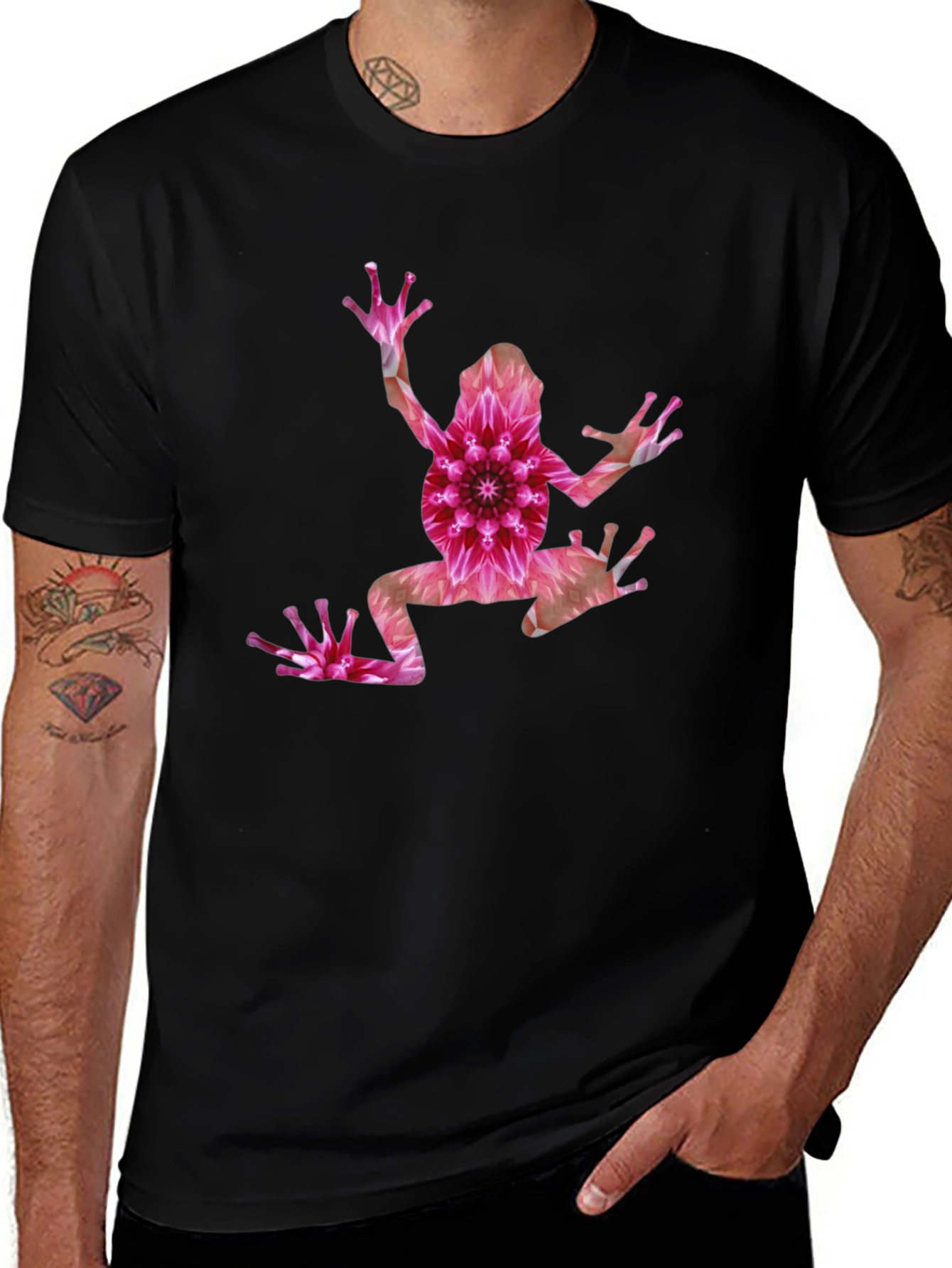 Variant 14 of Floral Frog Graphic T-Shirt - Modern Style