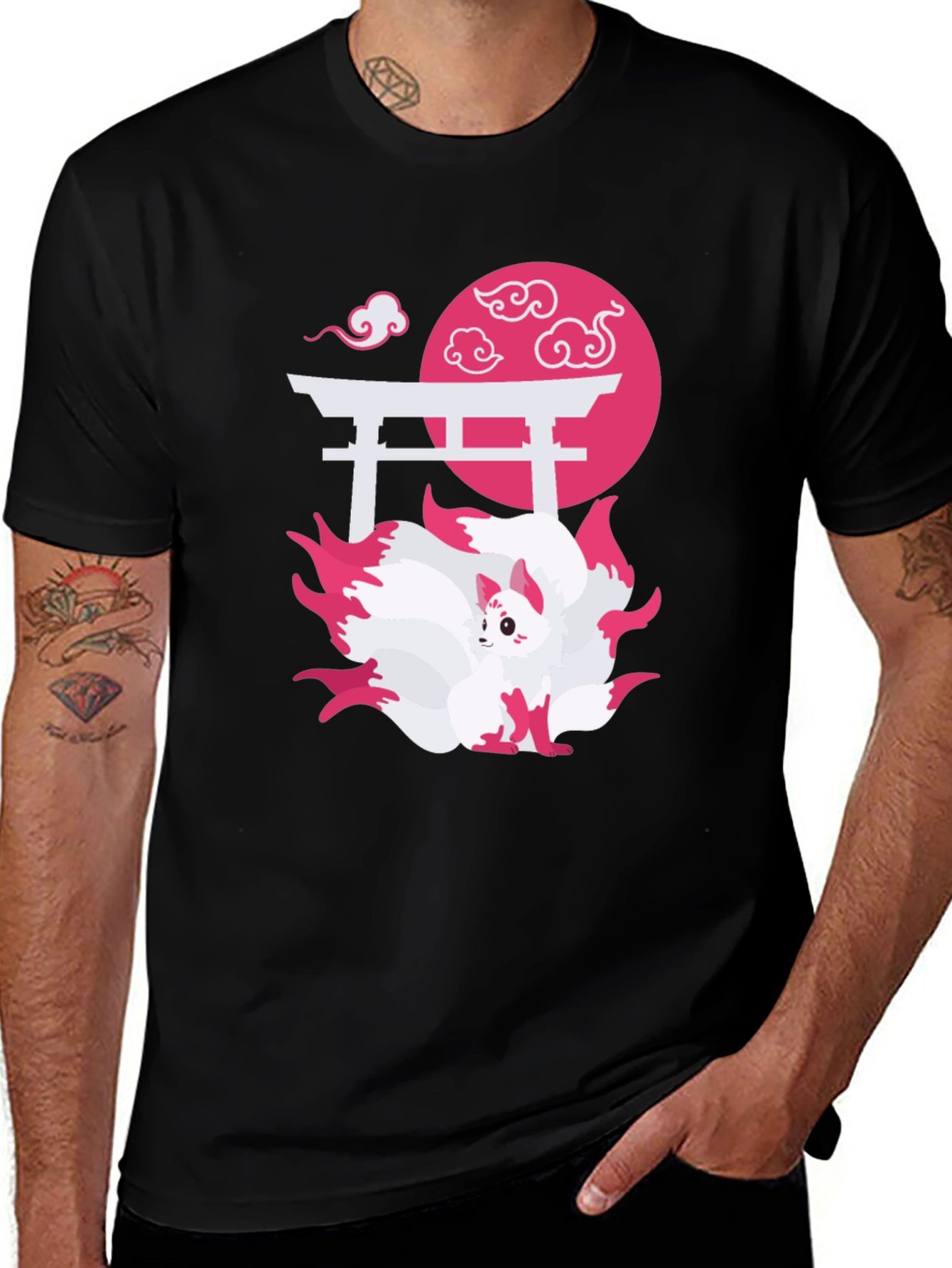 Nine-Tailed Fox Graphic Tee - Japanese Anime Shirt