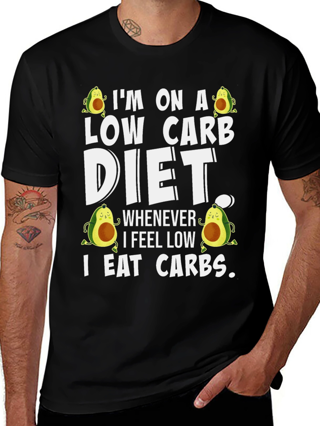 Variant 6 of Low Carb Diet T-Shirt - Avocado Design