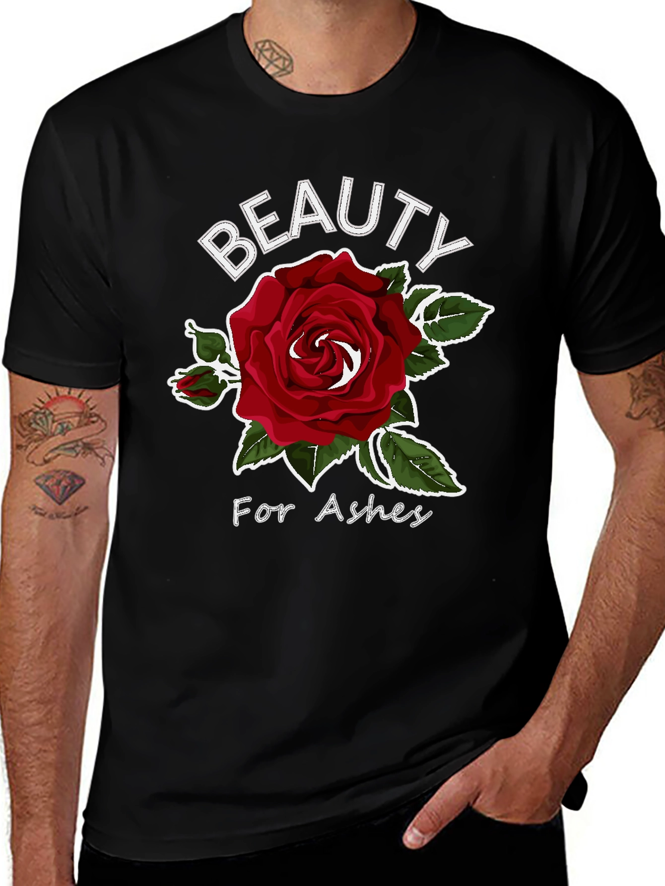 Variant 29 of Beauty for Ashes Rose Graphic T-Shirt