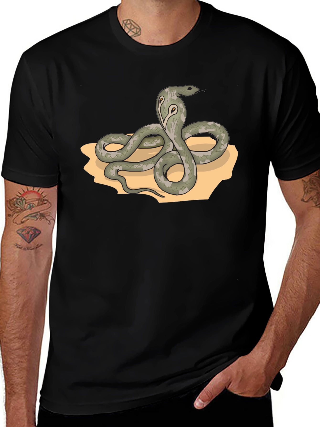 Variant 10 of Cobra Graphic Tee - Men's Black Snake T-Shirt