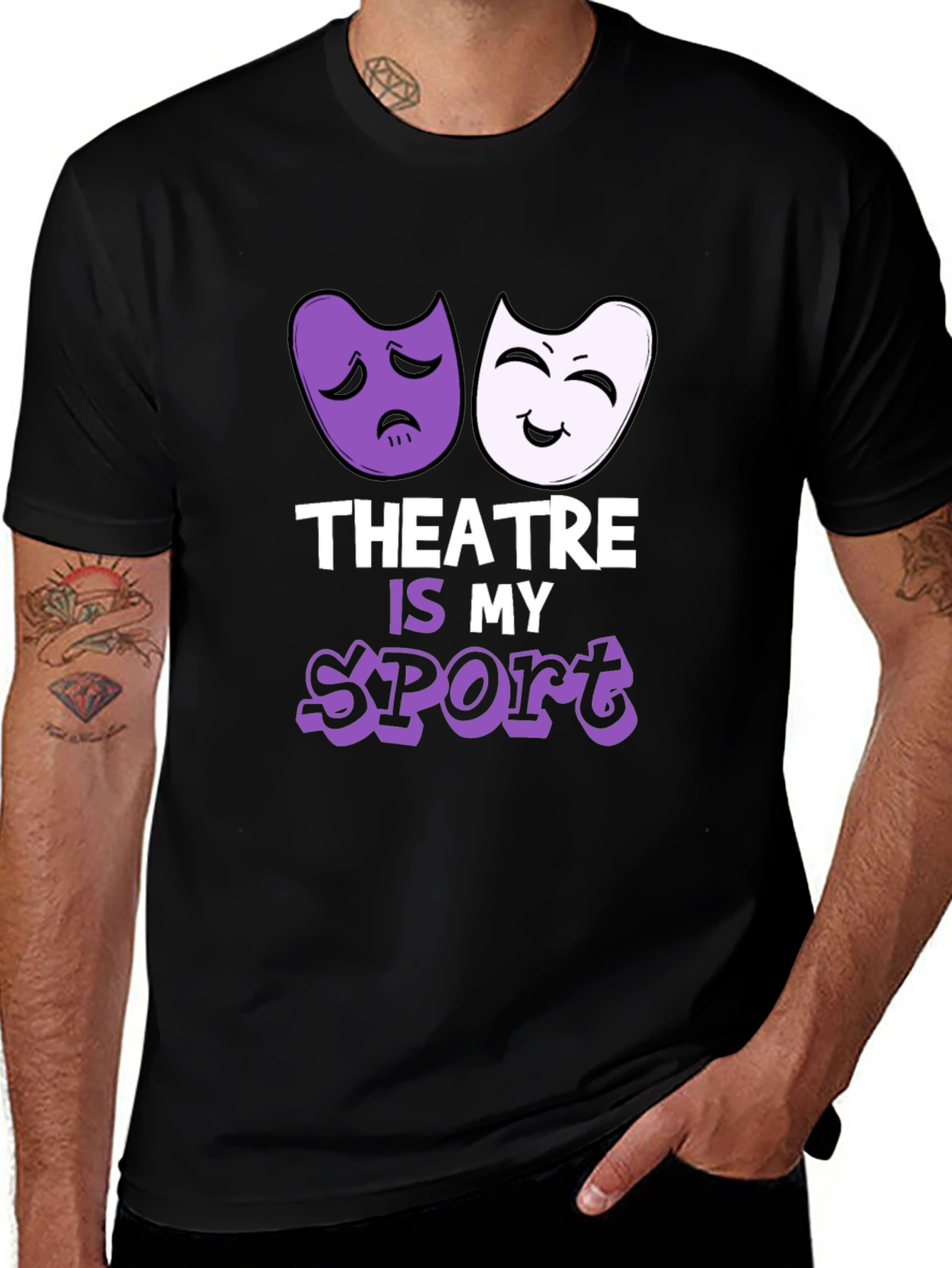 Variant 17 of Theatre Is My Sport T-Shirt Funny Drama Masks