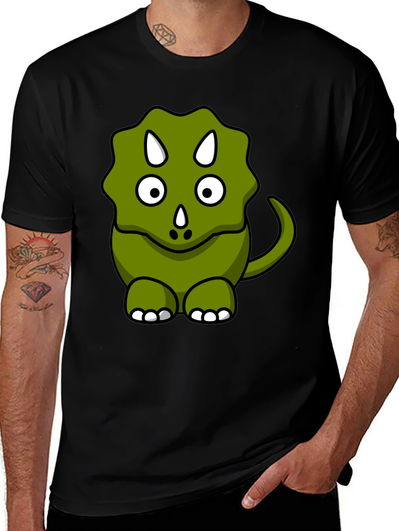 Cute Green Dinosaur Graphic Tee - Unisex