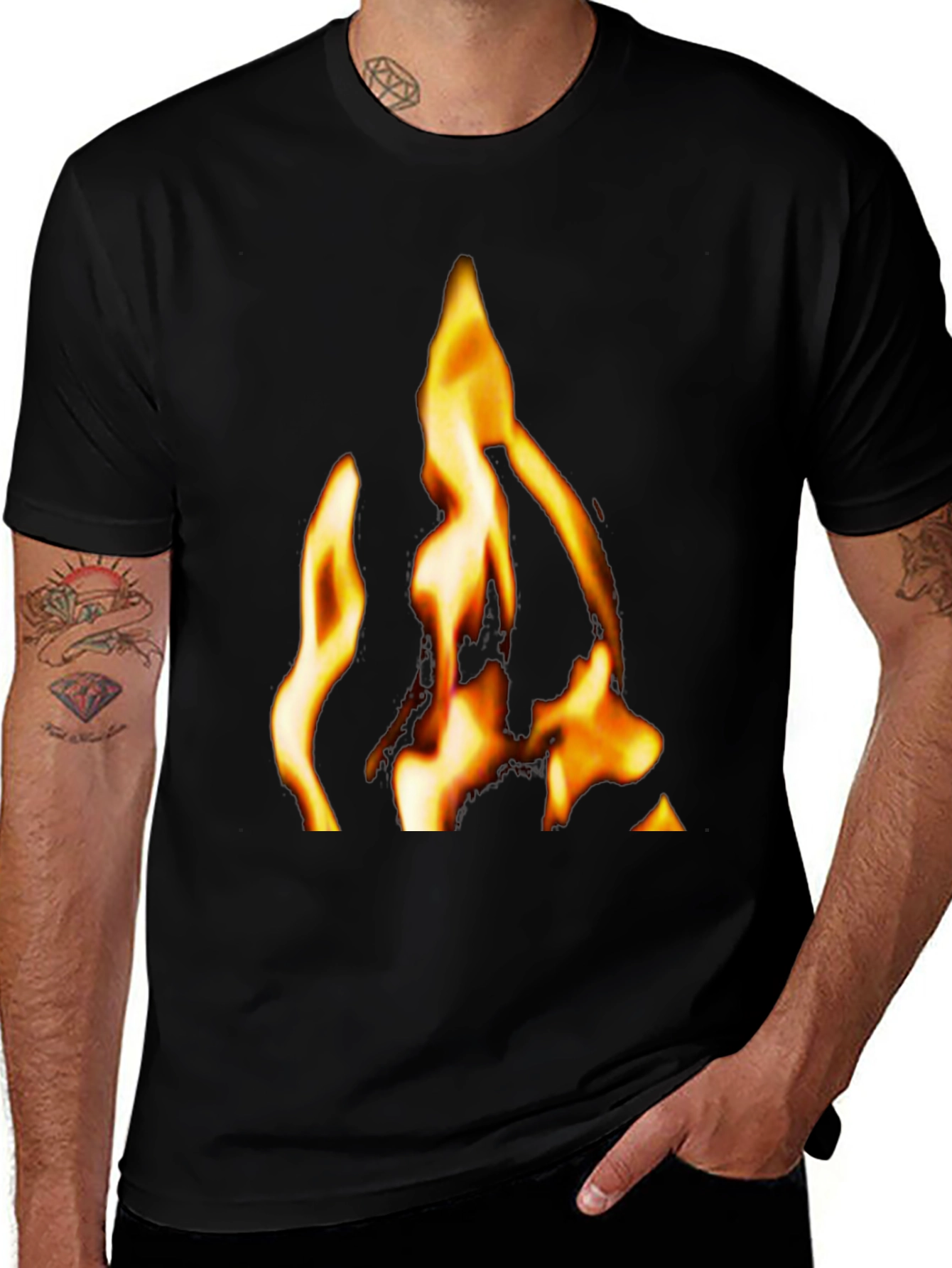 Variant 11 of Flame Graphic Black T-Shirt