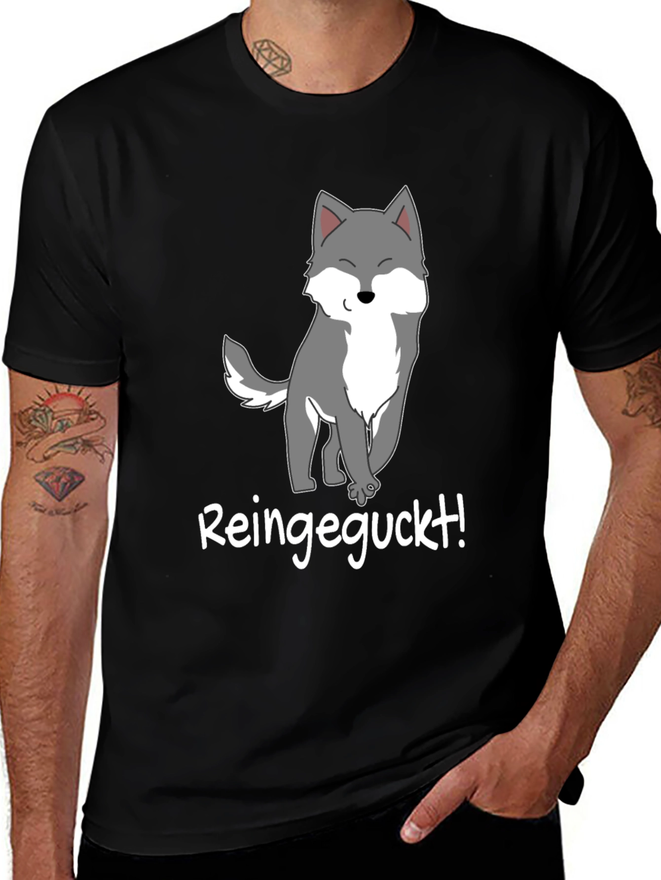 Variant 27 of Cartoon Wolf T-Shirt - Reingeguckt!