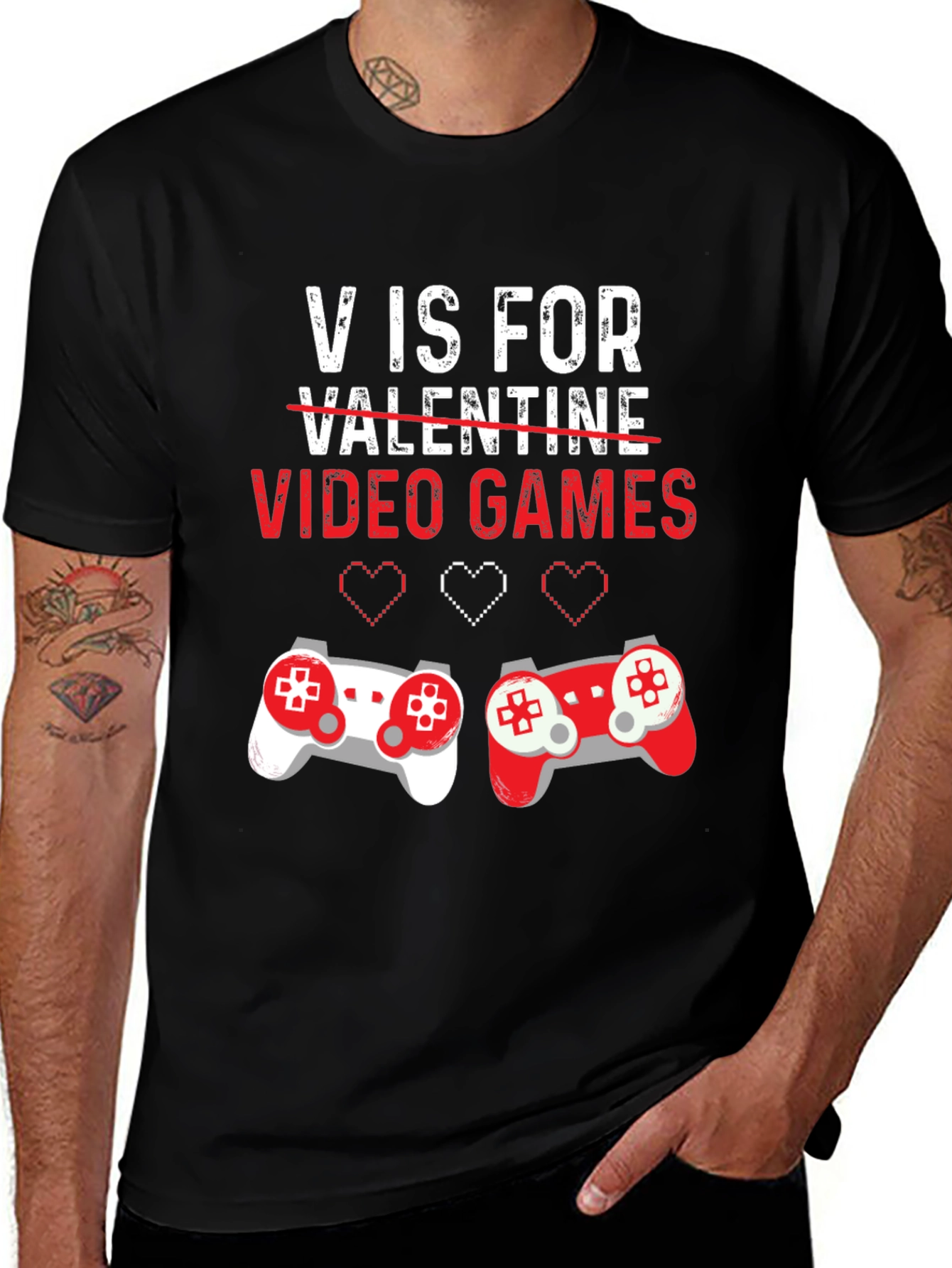 Variant 21 of V is for Video Games T-Shirt - Gamer Valentine's Day Tee