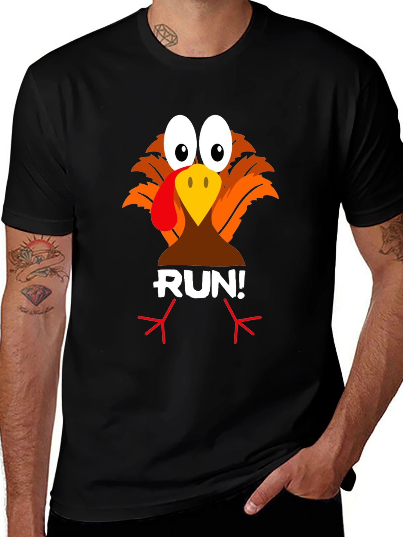 Variant 15 of Turkey Run! Graphic Tee - Thanksgiving Fun