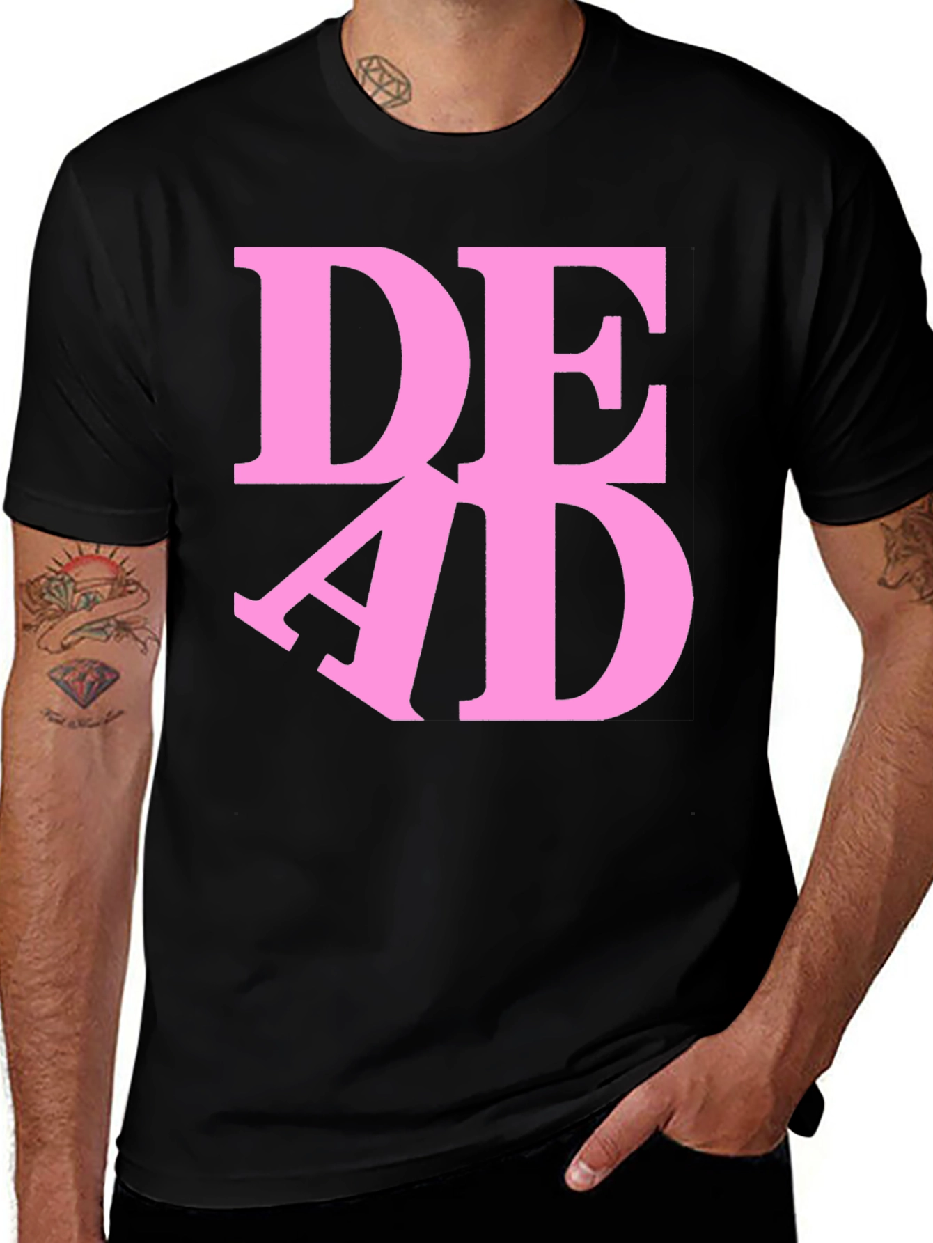 Variant 23 of Dead Graphic T-Shirt - Men's Black Crew Neck Tee