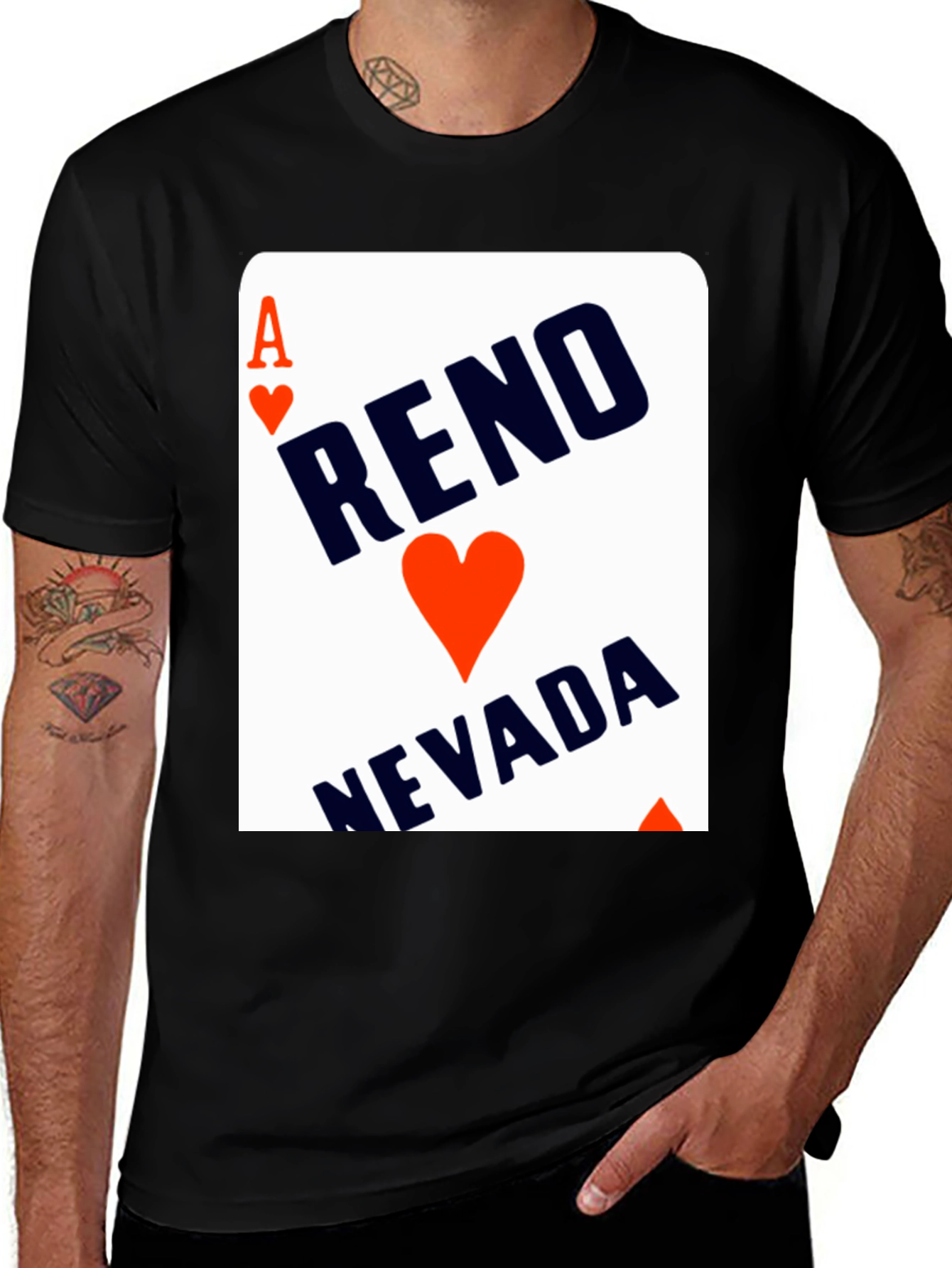 Reno Nevada Ace of Hearts Graphic Tee