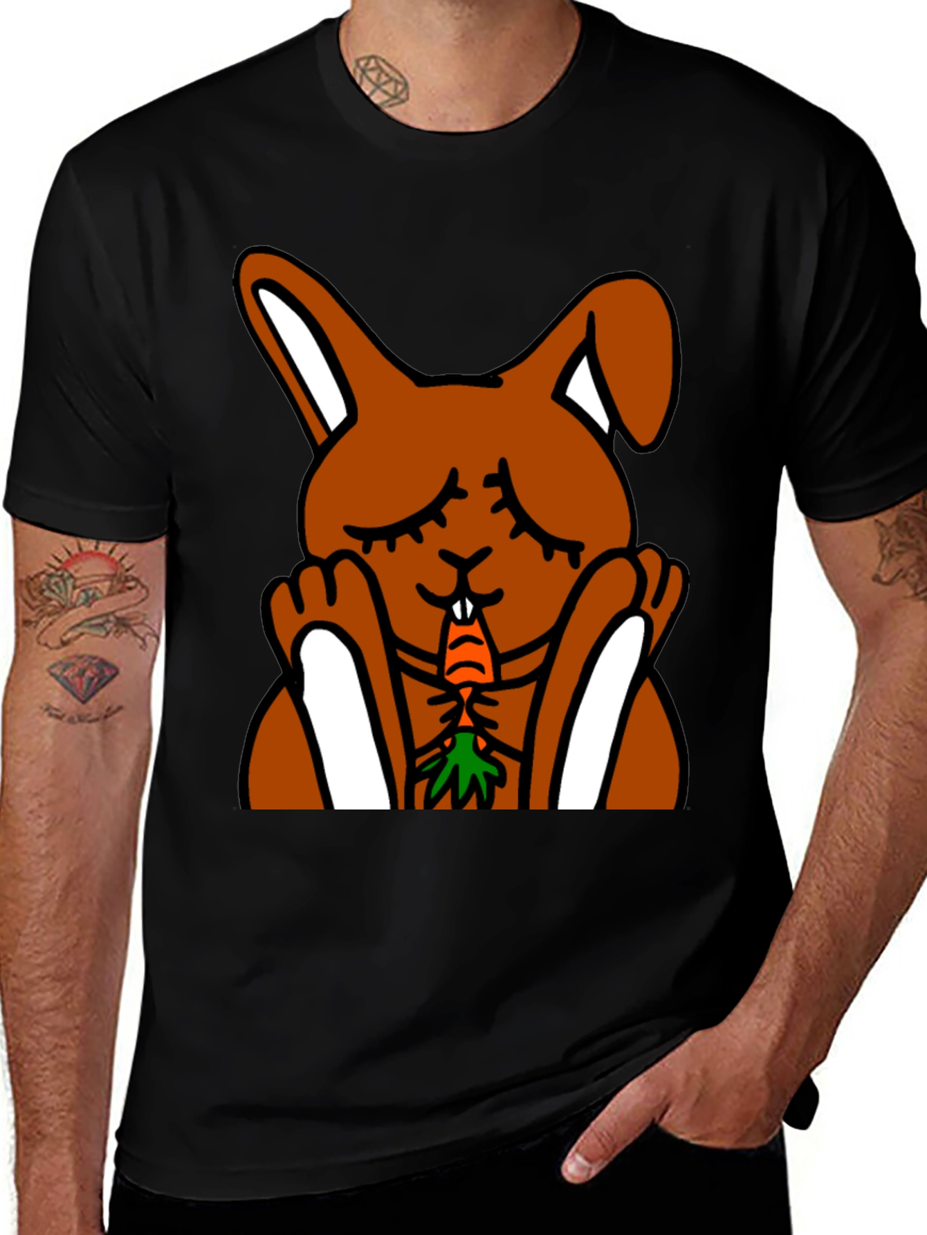 Variant 18 of Cute Bunny & Carrot Graphic T-Shirt