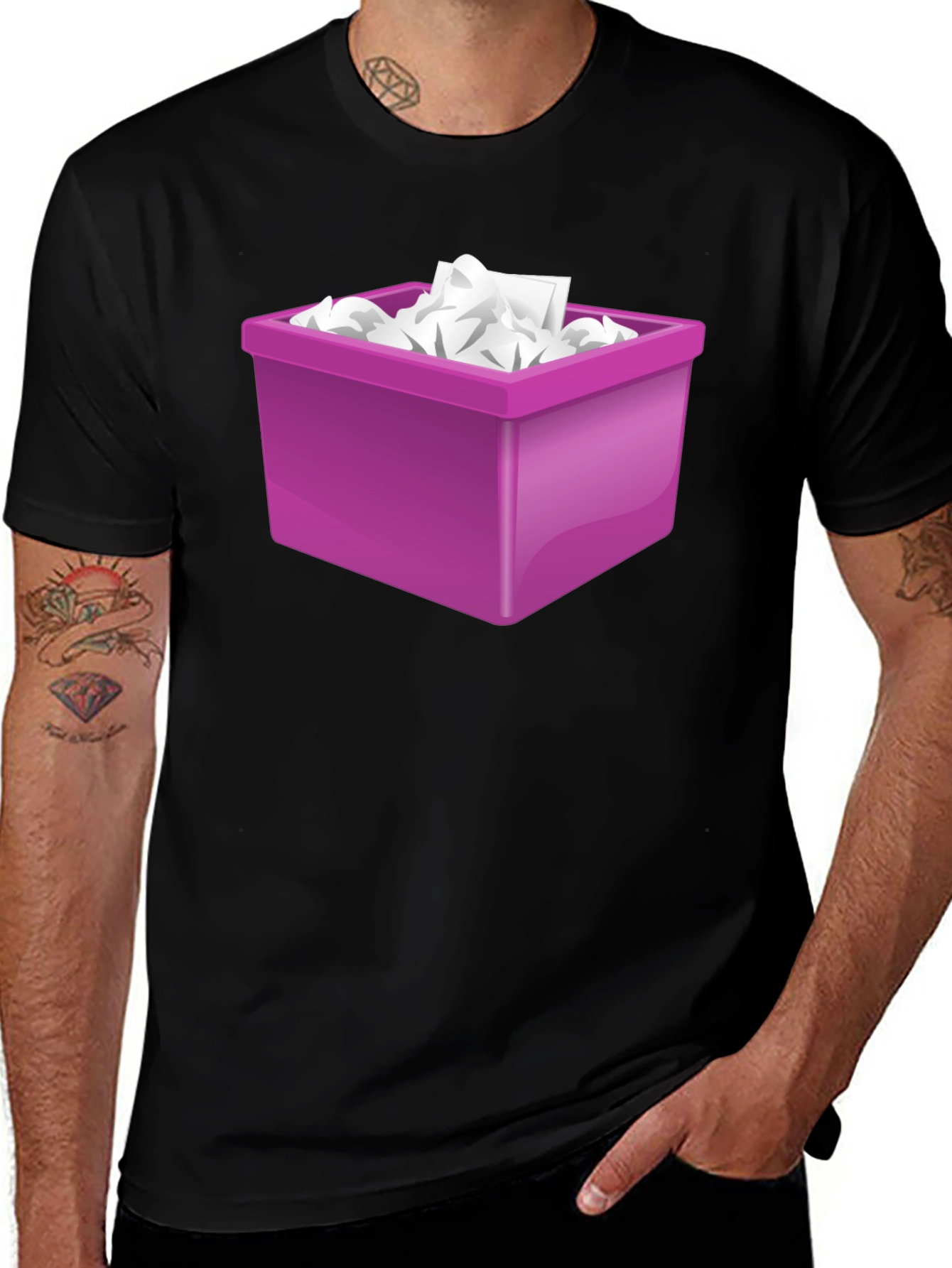 Variant 29 of Wastebasket T-Shirt: Fun Graphic Tee for Office Humor