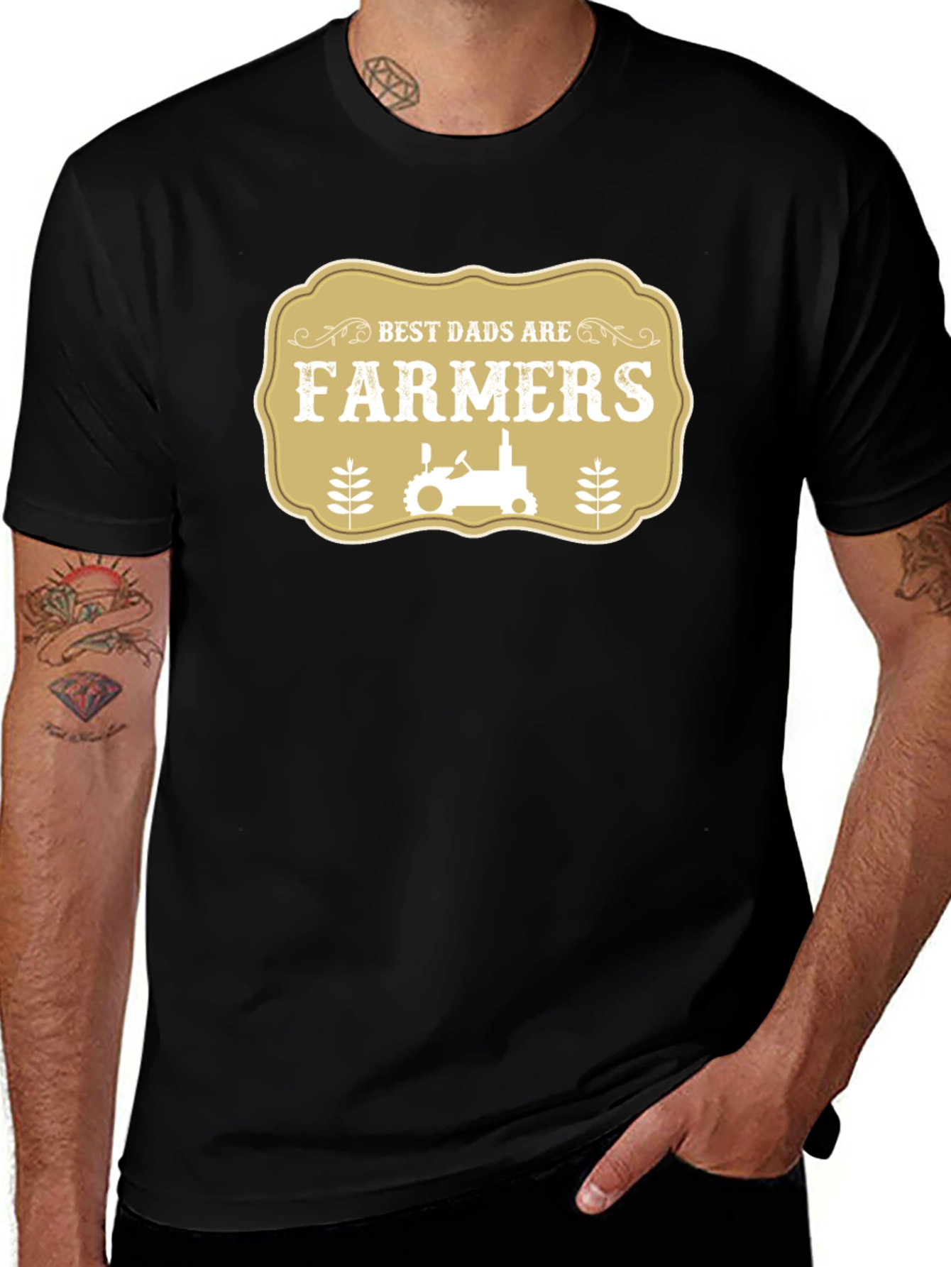 Best Dads Are Farmers Black T-Shirt