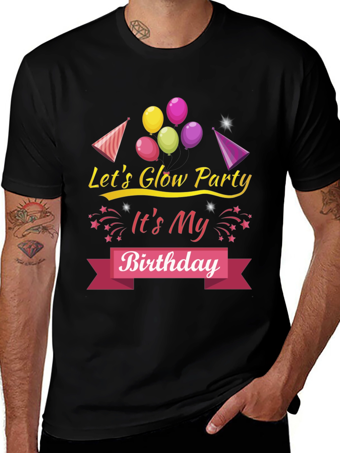 Let's Glow Party Birthday T-Shirt