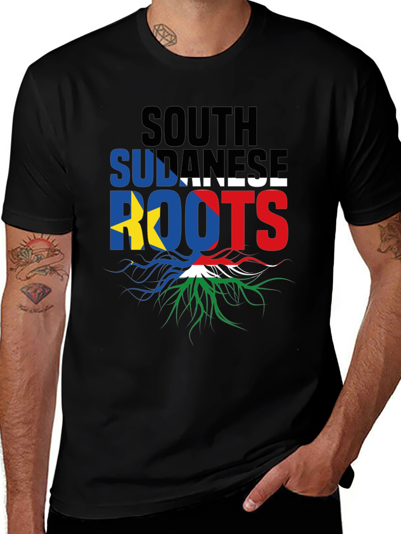 South Sudanese Roots T-Shirt - Black Pride
