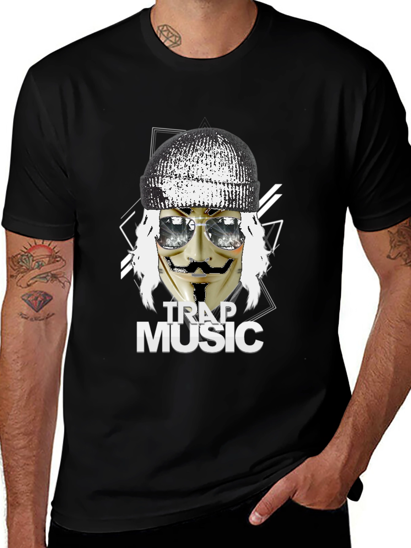 Variant 8 of Trap Music Graphic Black T-Shirt