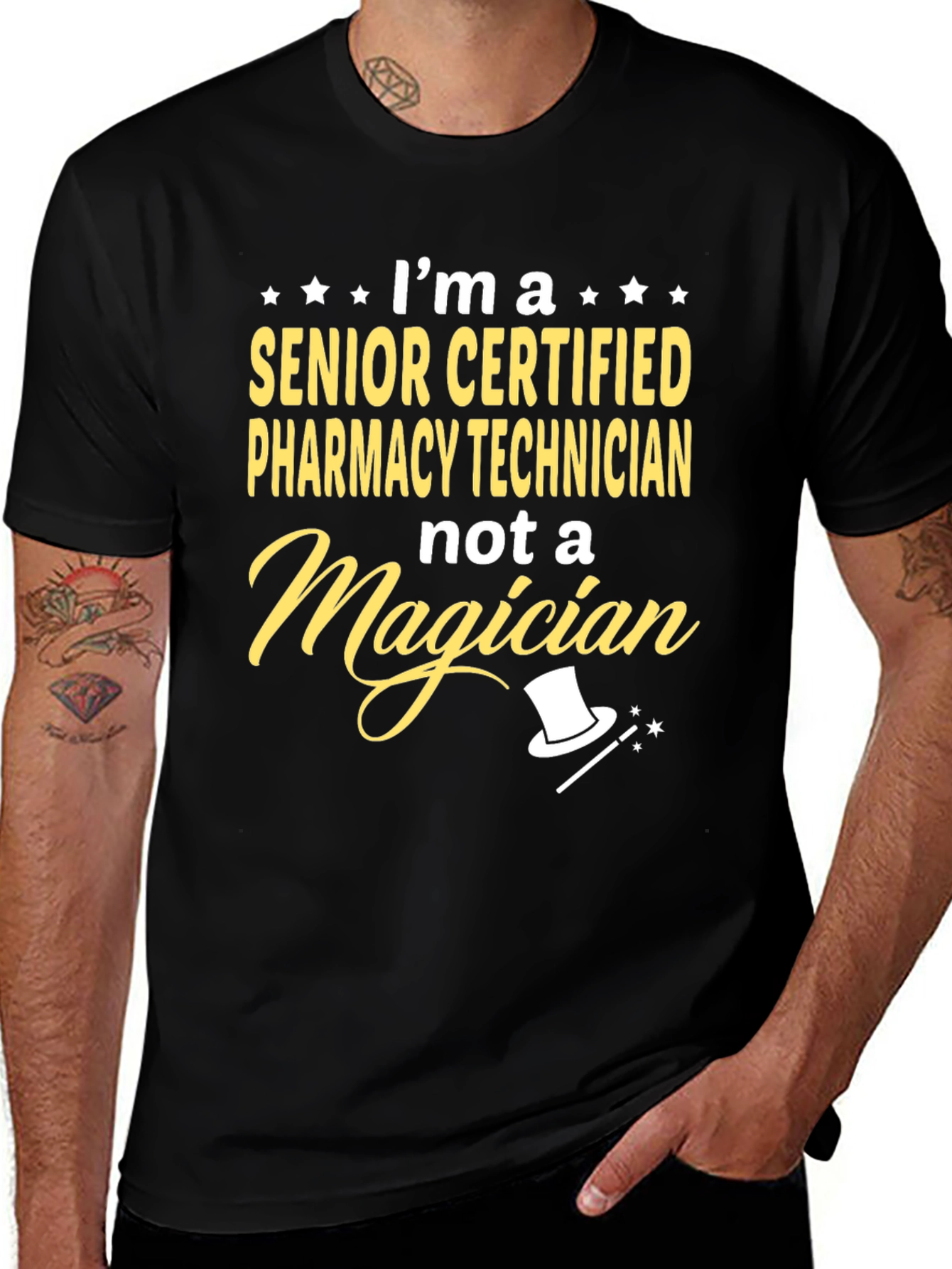 Variant 21 of Pharmacy Technician T-Shirt - Senior Certified Not Magician
