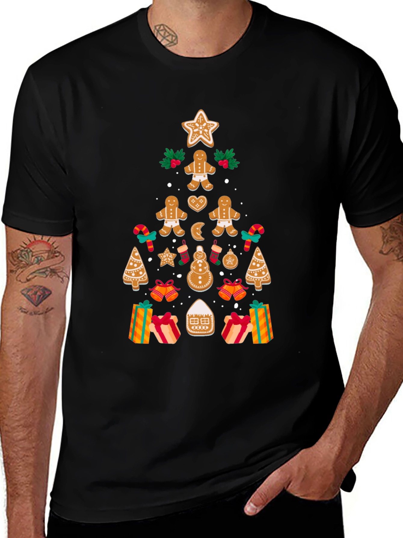 Festive Gingerbread Christmas Tree T-Shirt