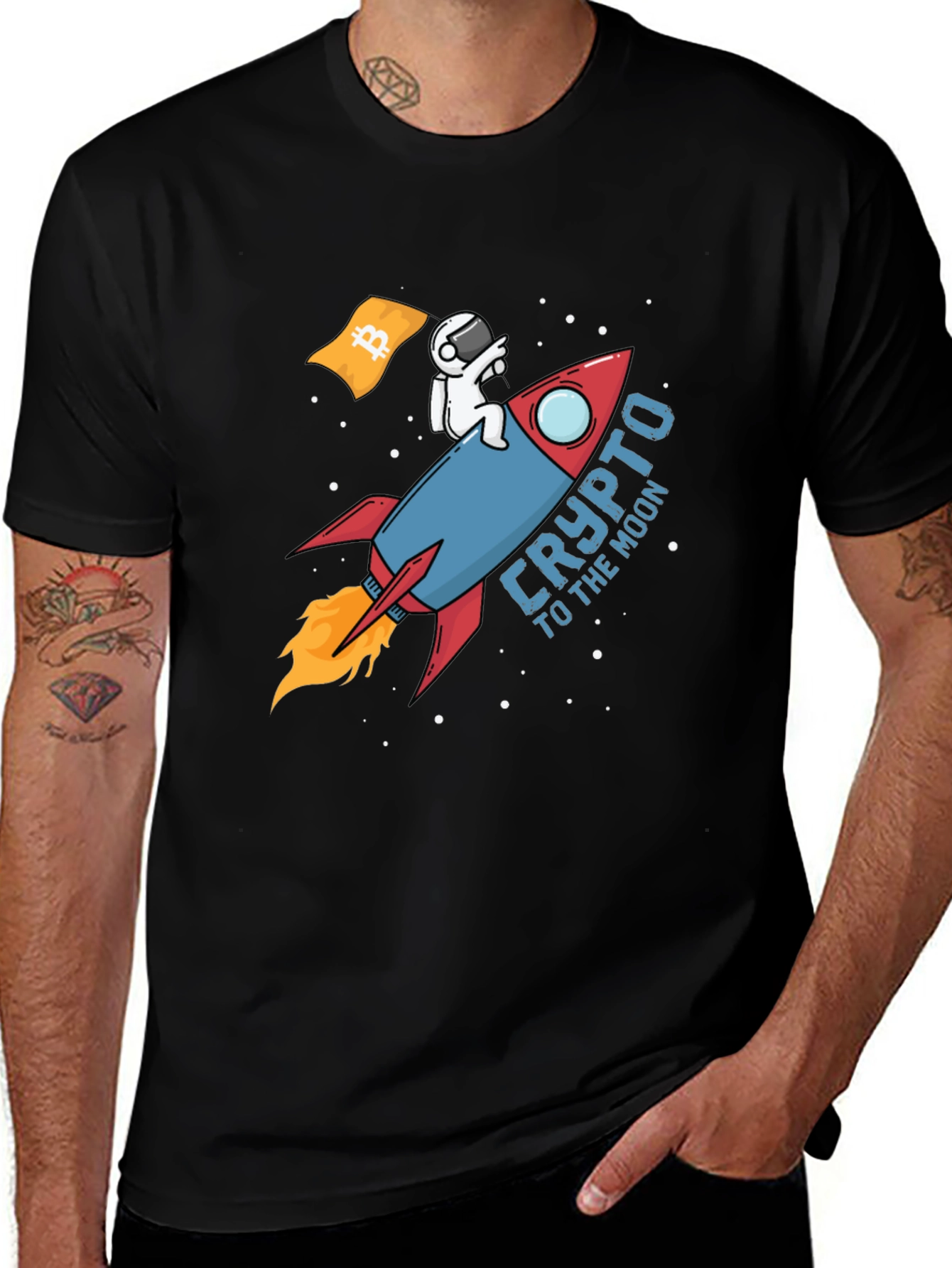Variant 13 of Crypto To The Moon Black T-Shirt