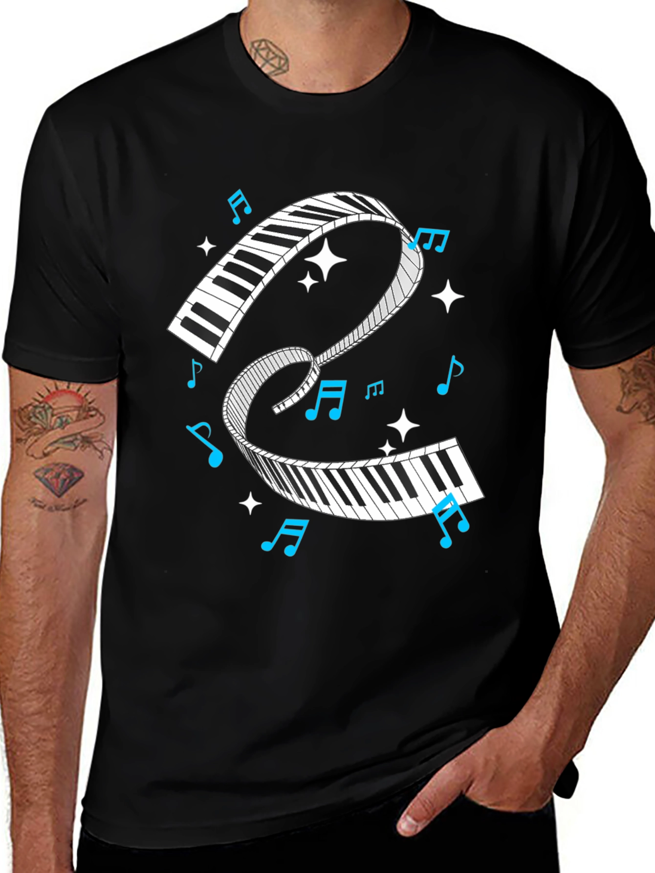 Musical Piano T-Shirt: Stylish Music Lover Tee